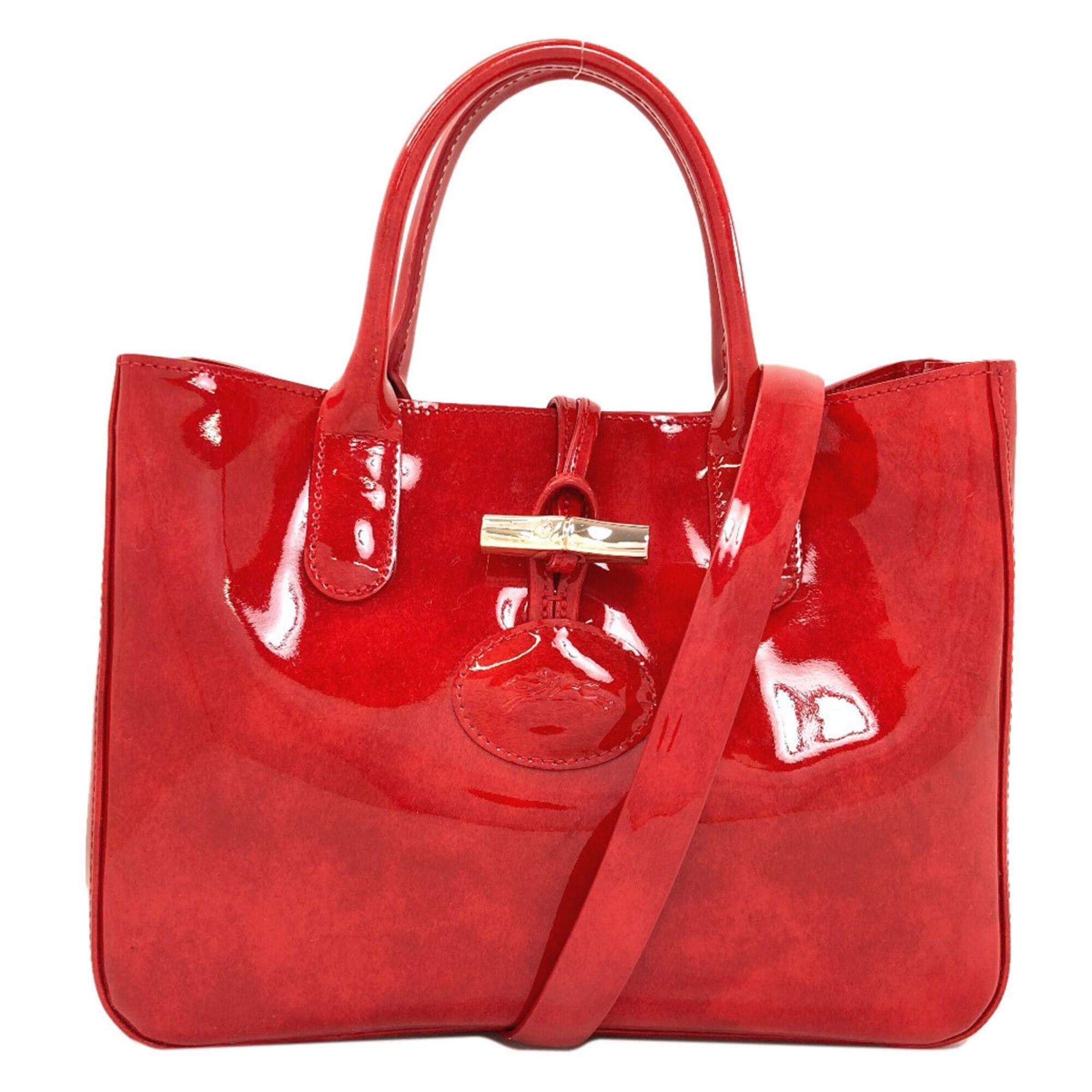 Longchamp Longchamp Le Roseau 2-Way Handbag, Enamel, Women's Size ONE SIZE - 1 Thumbnail