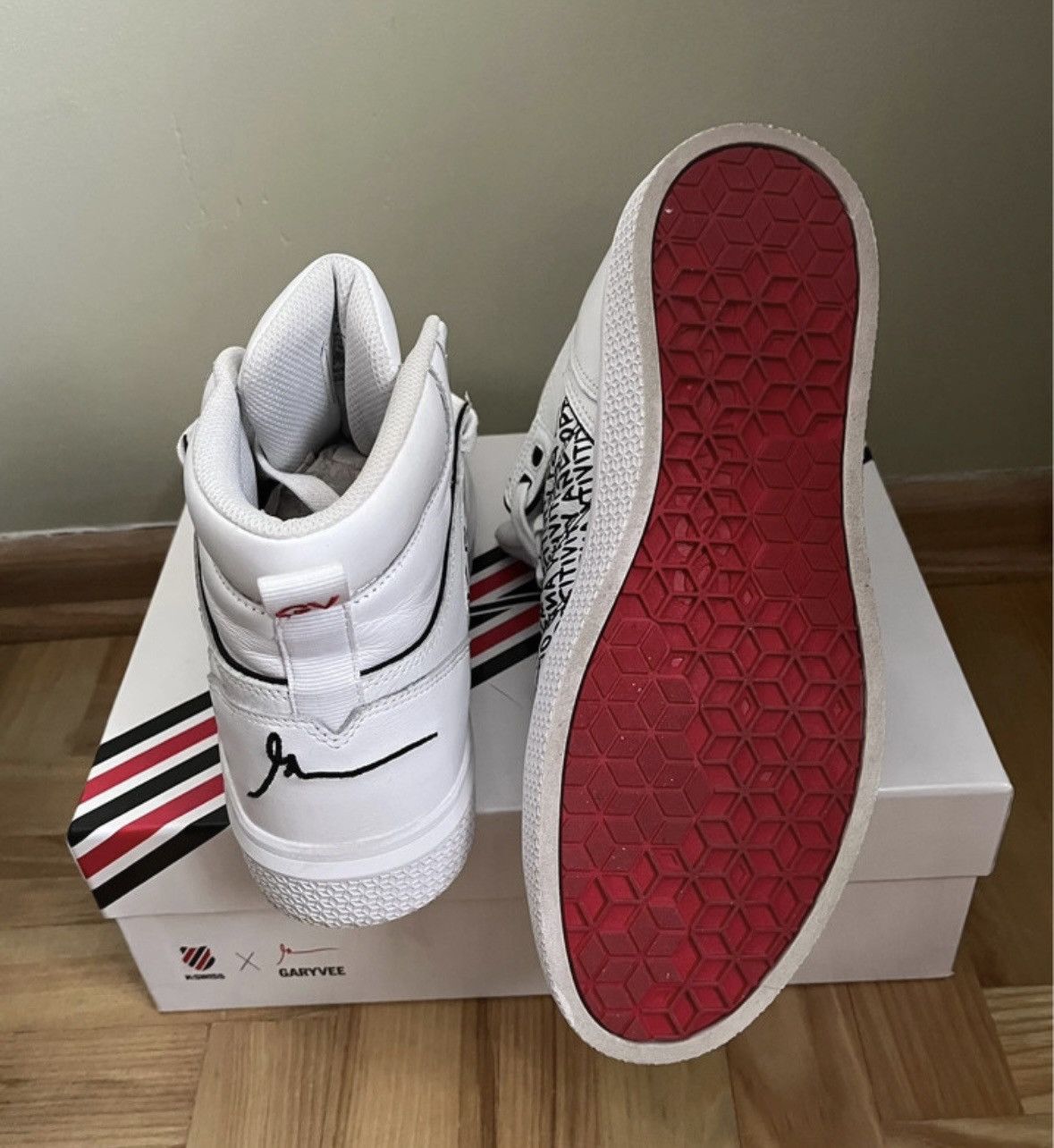K-Swiss K-Swiss x Garyvee White Hi-Top Sneakers Size US 10 / EU 43 - 6 Thumbnail