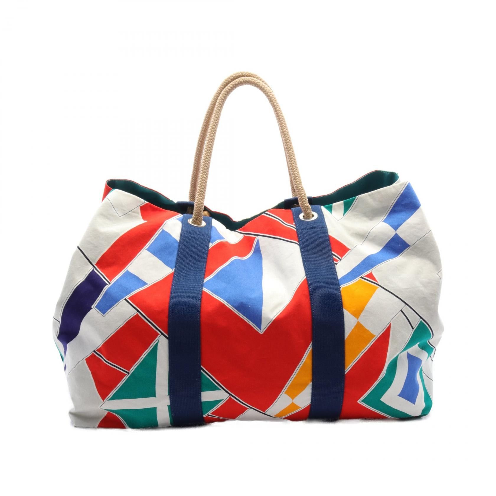 Hermes Hermes Beach Bag Le Chandeshi Girl Handbag Tote Cotton Multicolor Silver Hardware Size ONE SIZE - 1 Thumbnail