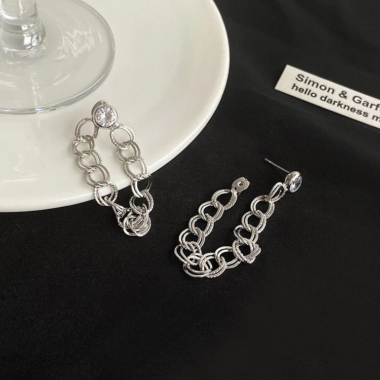 Jewelry Hip-hop Earrings One Pairs Chrome Jewelry Size ONE SIZE - 1 Thumbnail