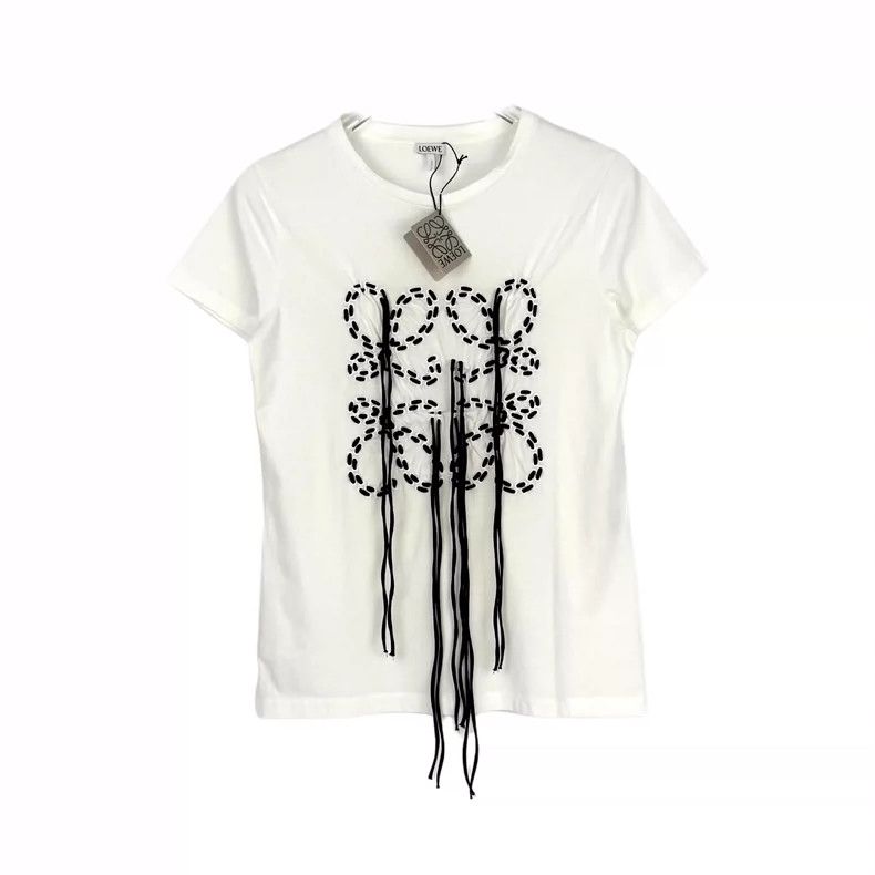 Loewe Loewe White Short Sleeve T-shirt with Logo- DMC Size US XS / EU 42 / 0 - 1 Thumbnail