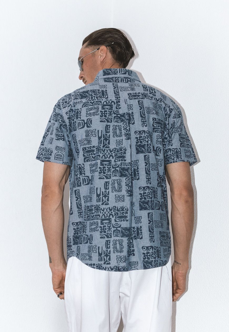 Designer × Stussy Faded blue Stussy Shirt Geometric Stussy Printed Shirt Size US M / EU 48-50 / 2 - 4 Thumbnail