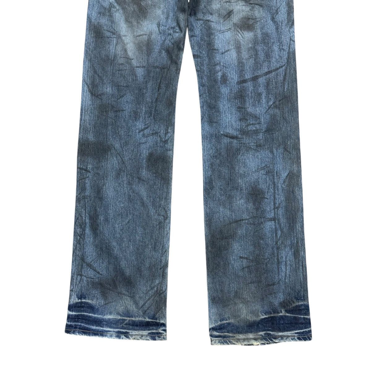 PPFM PPFM Distressed Denim Painted Airbrush Side Striped Jeans Size US 33 - 14 Thumbnail