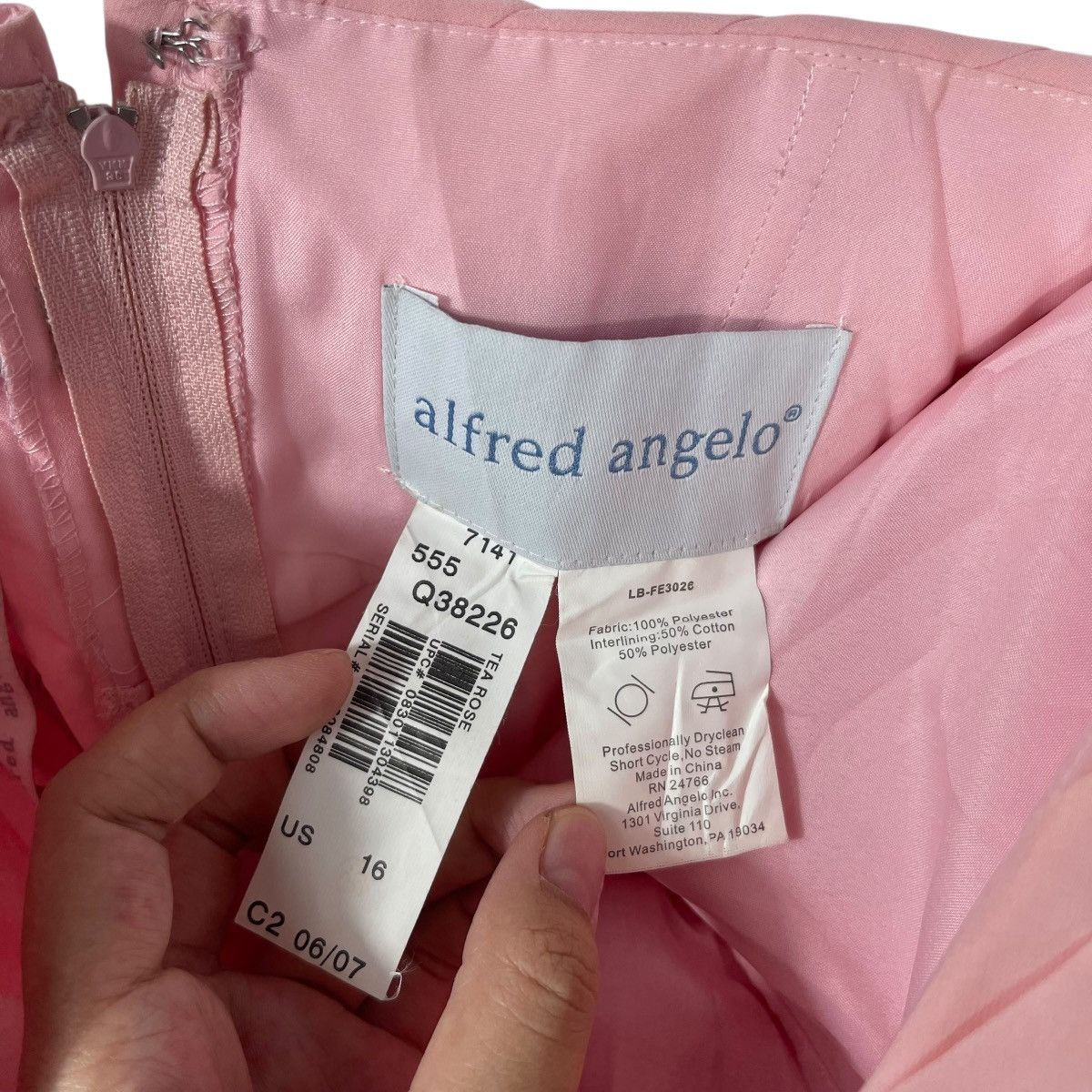 Vintage Alfred Angelo Pink Strapless Ball Gown Prom Dress Size XXL / US 16-18 / IT 52-54 - 4 Thumbnail
