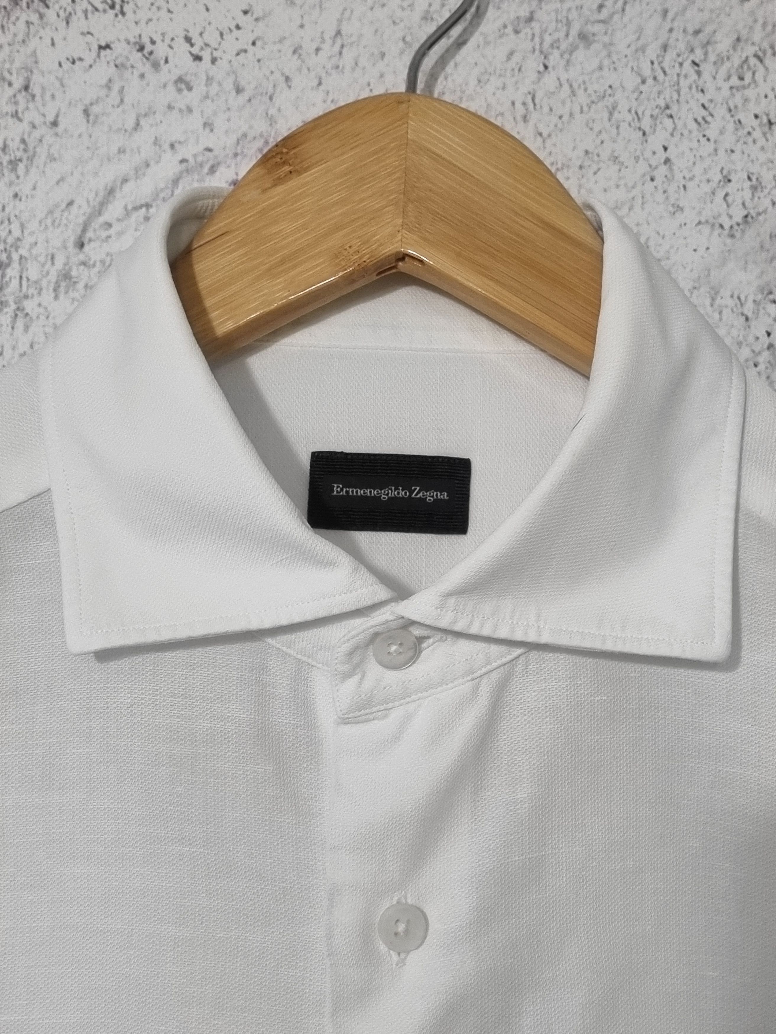 Ermenegildo Zegna Ermenegildo Zegna White Button Up Shirt Tailored Fit Size US M / EU 48-50 / 2 - 3 Thumbnail