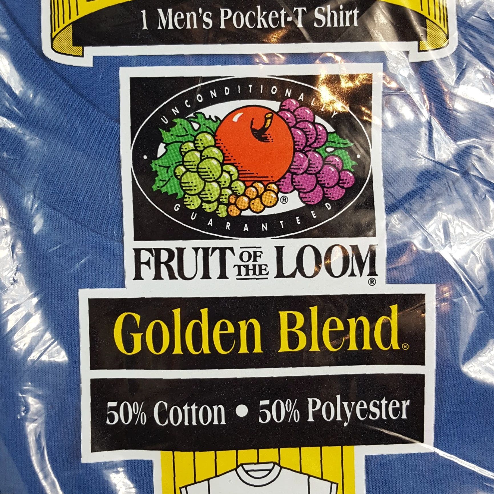 Fruit Of The Loom VINTAGE Fruit of the Loom 90s Y2K Blue Pocket T-Shirt Men's 3XL Regular Fit 1996 Retro Grunge Size US XXL / EU 58 / 5 - 2 Thumbnail