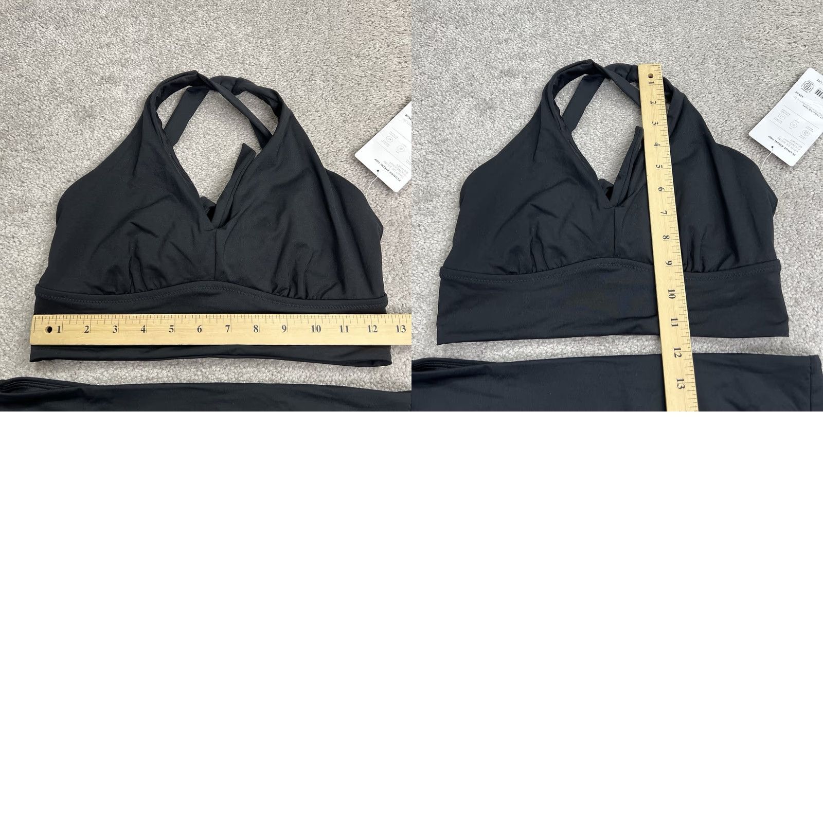 Athleta VINTAGE? No. Athleta Plunge Bikini Swimsuit Top Black D-DD Cup & Clean Full Bottom Black 2 Piece NWT Small/Medium Women XS-? Size S / US 4 / IT 40 - 9 Thumbnail