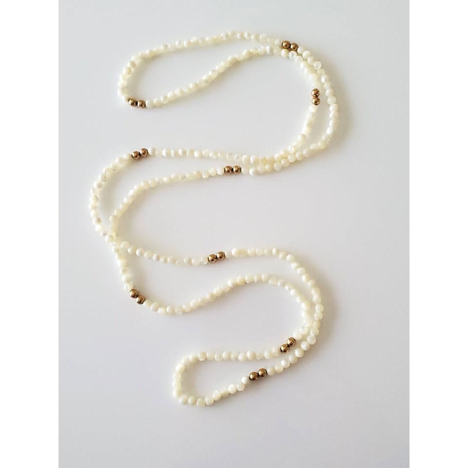 Other Vintage Mother of Pearl and Gold Beaded Necklace Size ONE SIZE - 1 Thumbnail