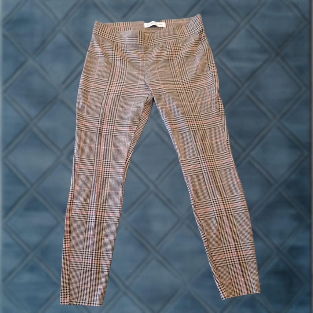 Old Navy Old Navy Stevie Legging Ankle Pants Womens Medium Brown Pink Plaid Pull On Size 32" / US 10 / IT 46 - 1 Thumbnail
