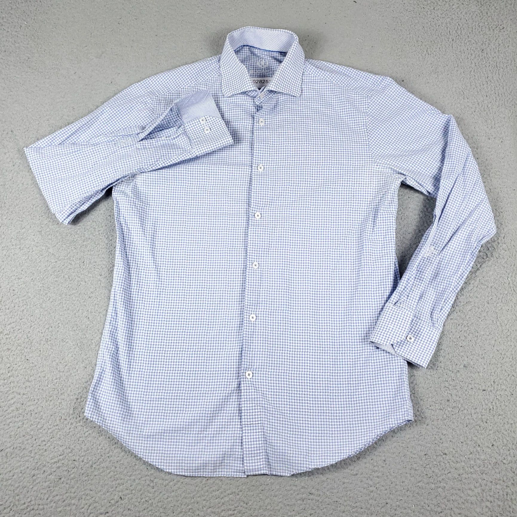 BUGATCHI Bugatchi Uomo Dress Shirt Mens 16 Blue Plaid Long Sleeve Button-Up Classic Size 42R - 2 Thumbnail