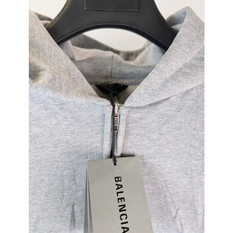 Balenciaga o1rshd1 Q:2 / Planet Earth Molleton Arch Zip-Up Hoodie Grey Size US M / EU 48-50 / 2 - 9 Thumbnail
