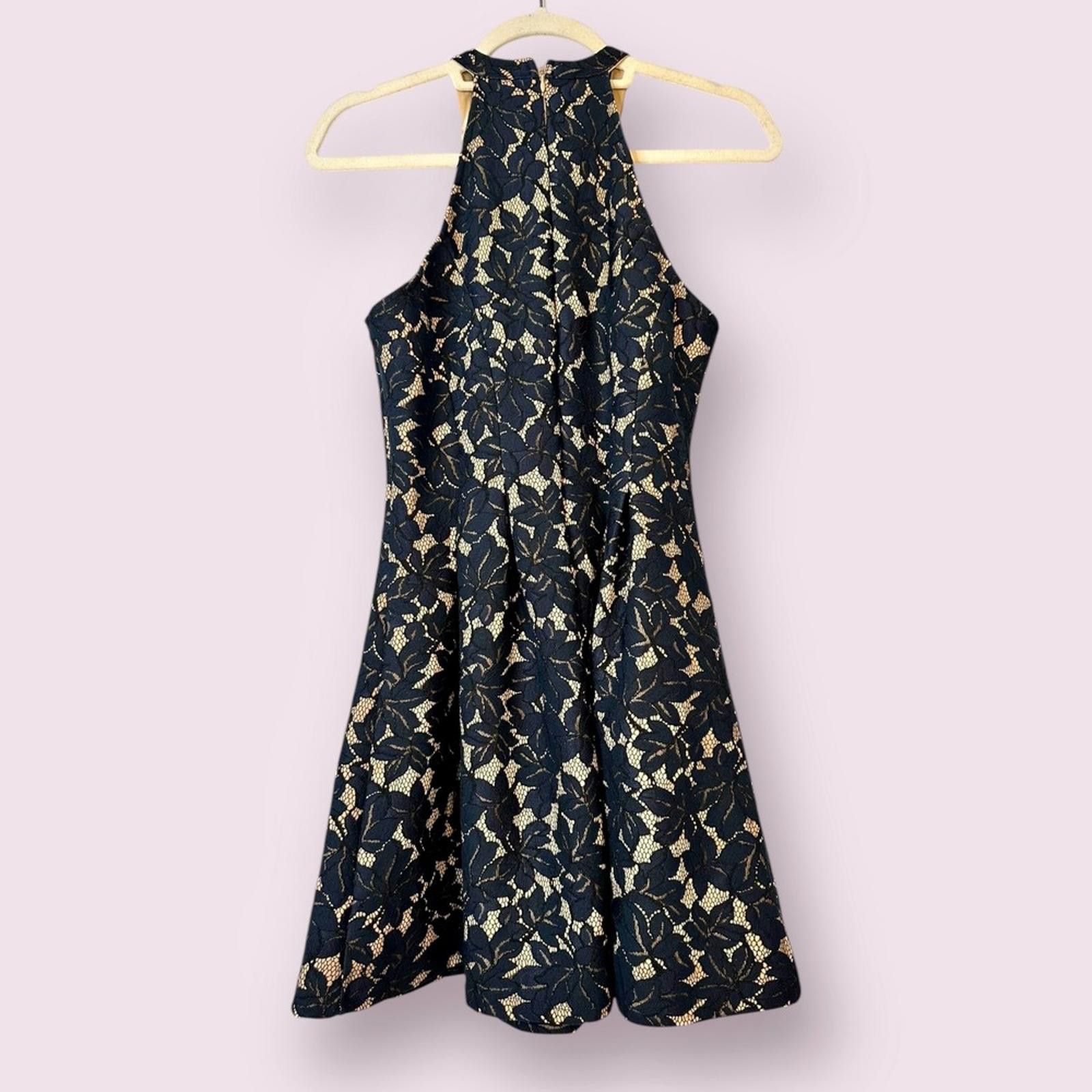 Designer Altar'd State Halter Dress Black Lace Fit and Flare Dress Size M / US 6-8 / IT 42-44 - 2 Thumbnail