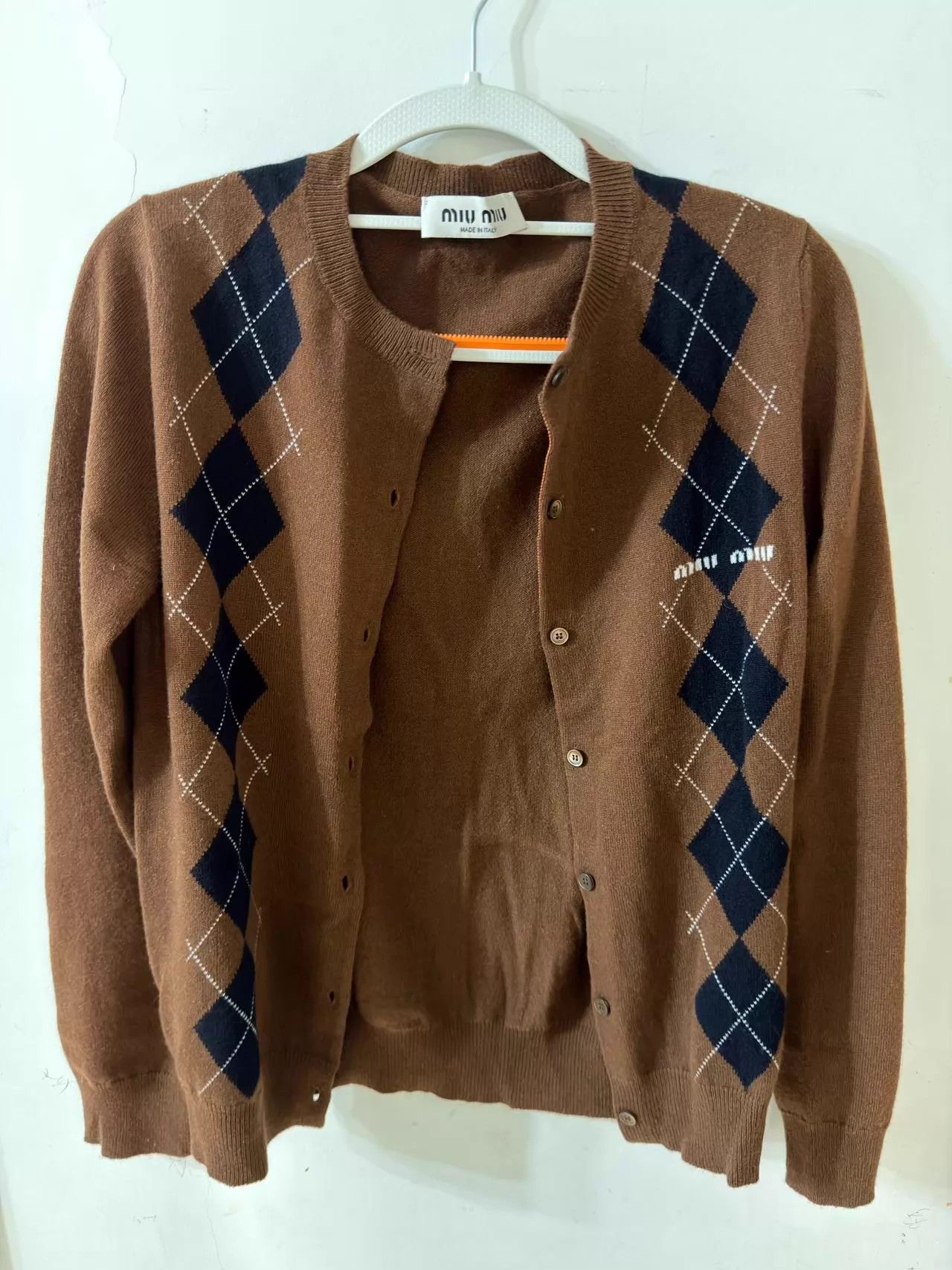 Miu Miu MIU MIU Women's Tobacco Cashmere Cardigan Size 40 Size S / US 4 / IT 40 - 1 Thumbnail