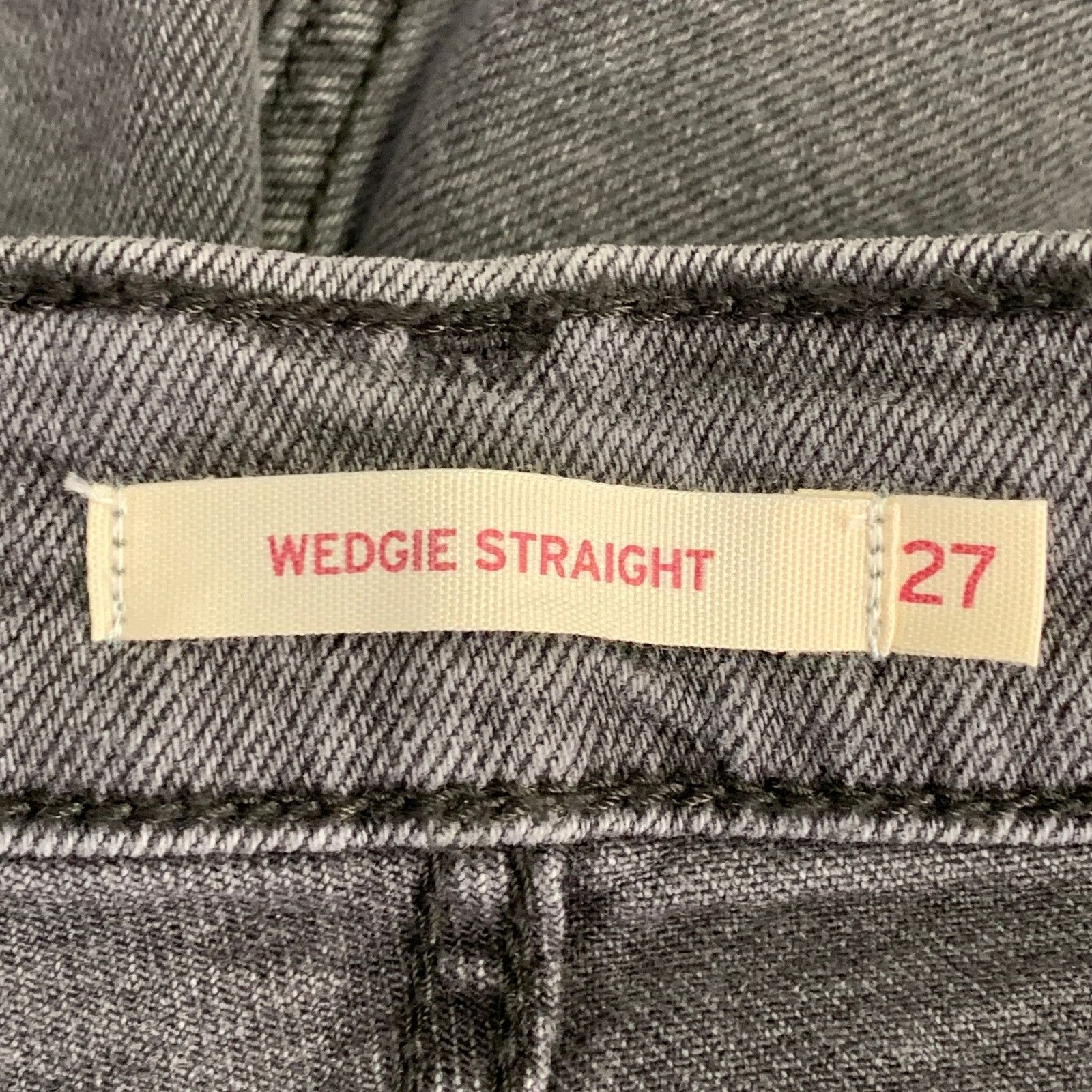 Levi's 27 Wedgie Straight Grey Cotton Blend Button Fly Jeans Size 27" / US 4 / IT 40 - 5 Thumbnail