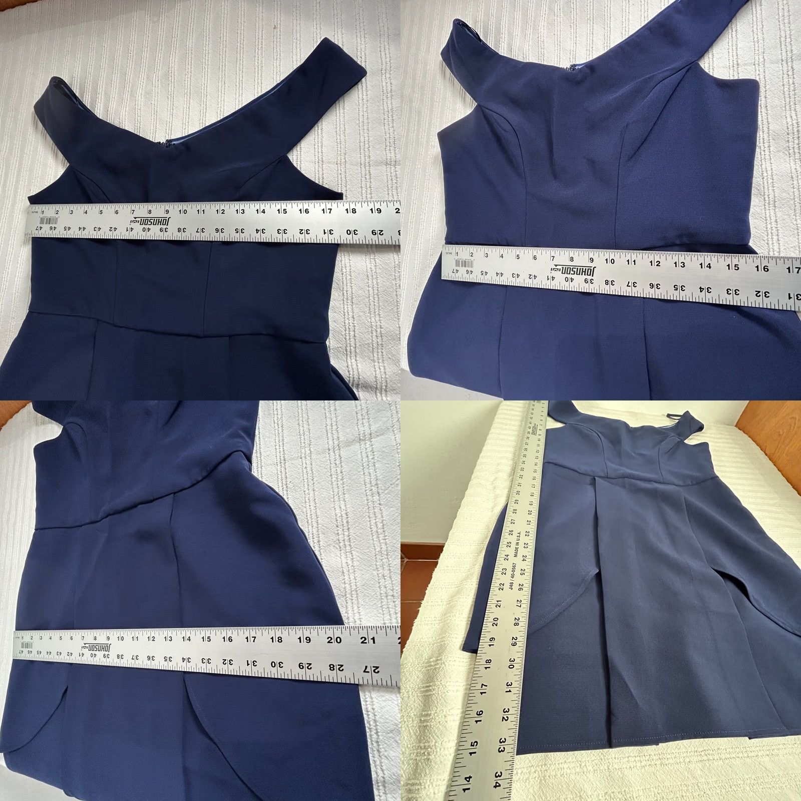 Vintage Adelyn Rae Womens Off The Shoulder Mini Dress L Navy Sleeveless New 0 Size L / US 10 / IT 46 - 8 Thumbnail