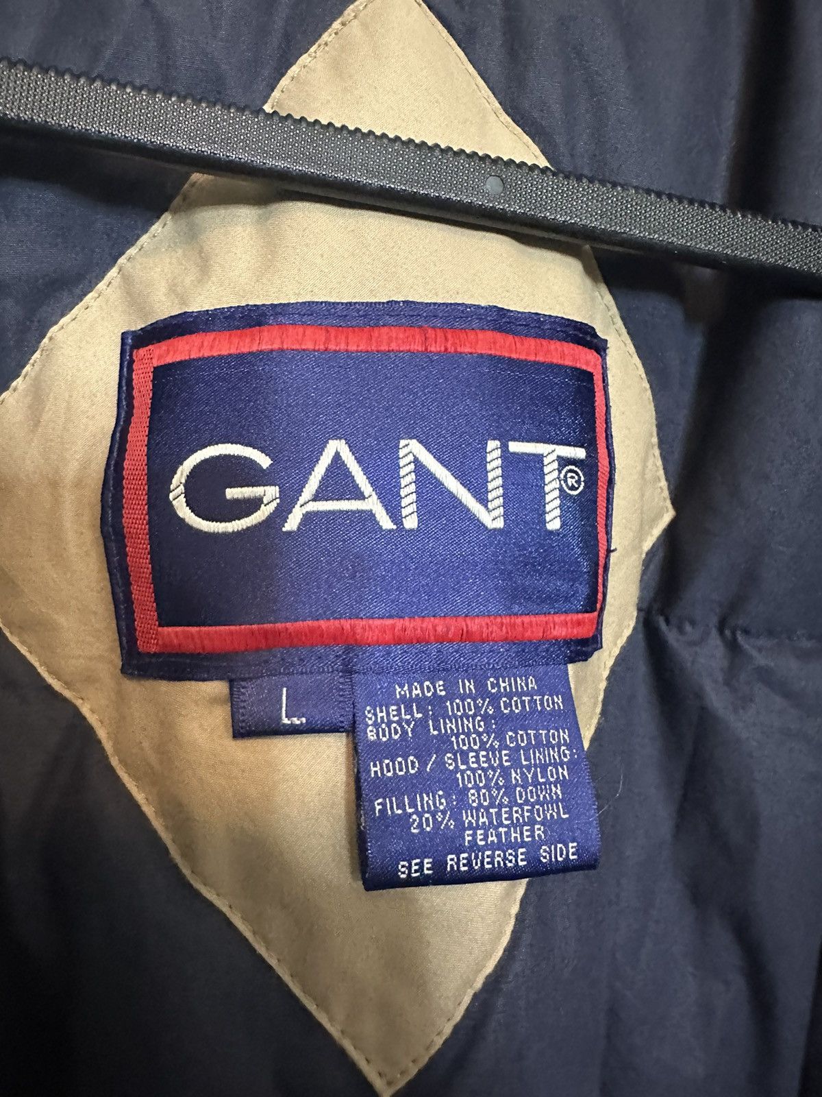 Gant Beige down waterfowl feather zip-up puffer coat Size US L / EU 52-54 / 3 - 11 Thumbnail