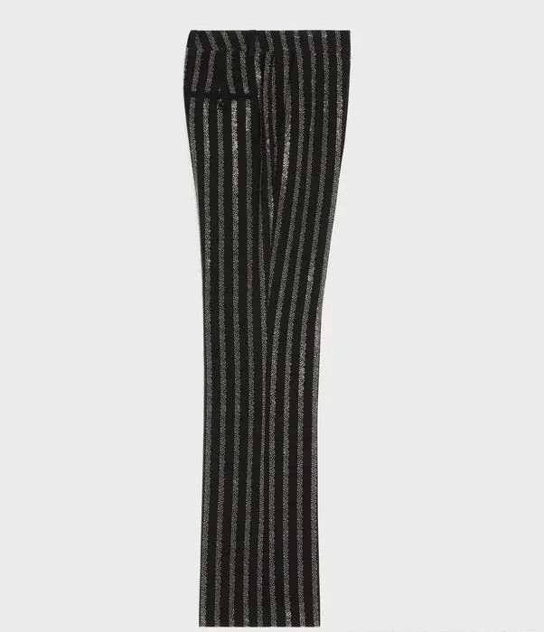 Celine o1w1db10525 2P4019 Flared Cropped Pant in Black/White Size US 30 / EU 46 - 2 Thumbnail