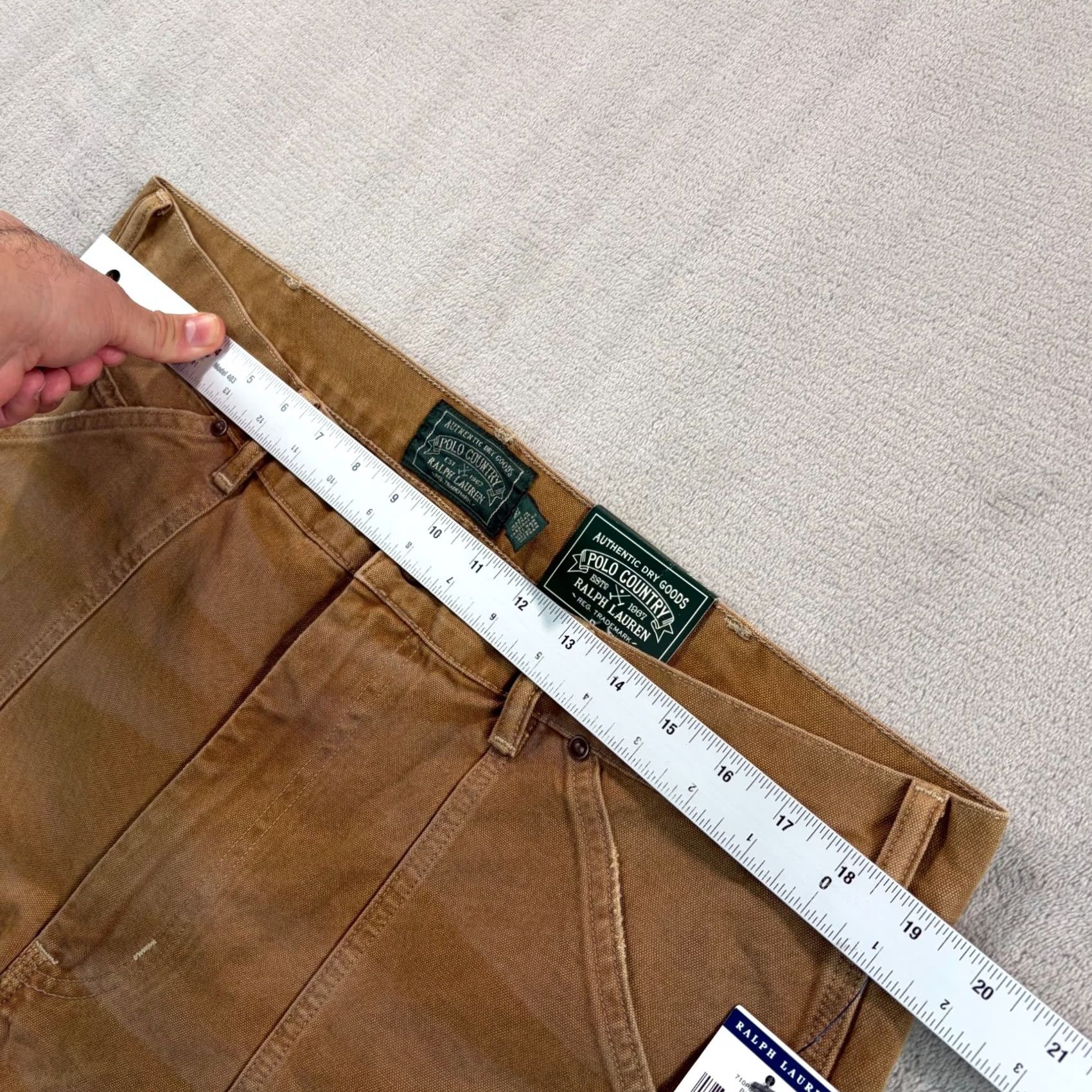 Polo Ralph Lauren Polo Ralph Lauren Polo Country Carpenter Pants Men 38x31 Canvas Brown 5-Pocket Cargo Workwear Relaxed Straight NWT 90s Era Logo Manufacturers Warranty Size US M / EU 48-50 / 2 - 7 Thumbnail