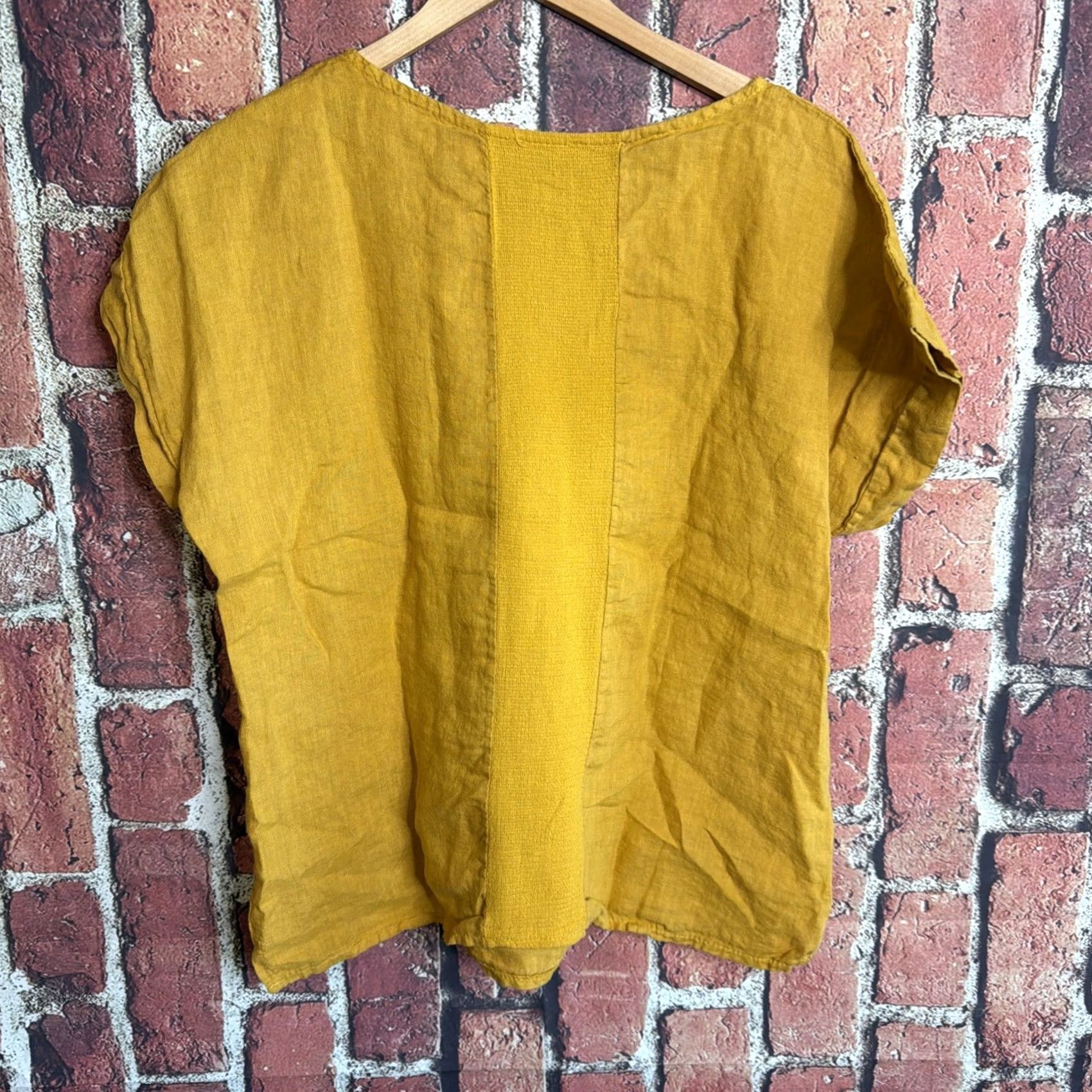Vintage Bellambra Yellow Oversized Linen Blouse Womens Medium Italy Coastal Casual Size M / US 6-8 / IT 42-44 - 3 Thumbnail