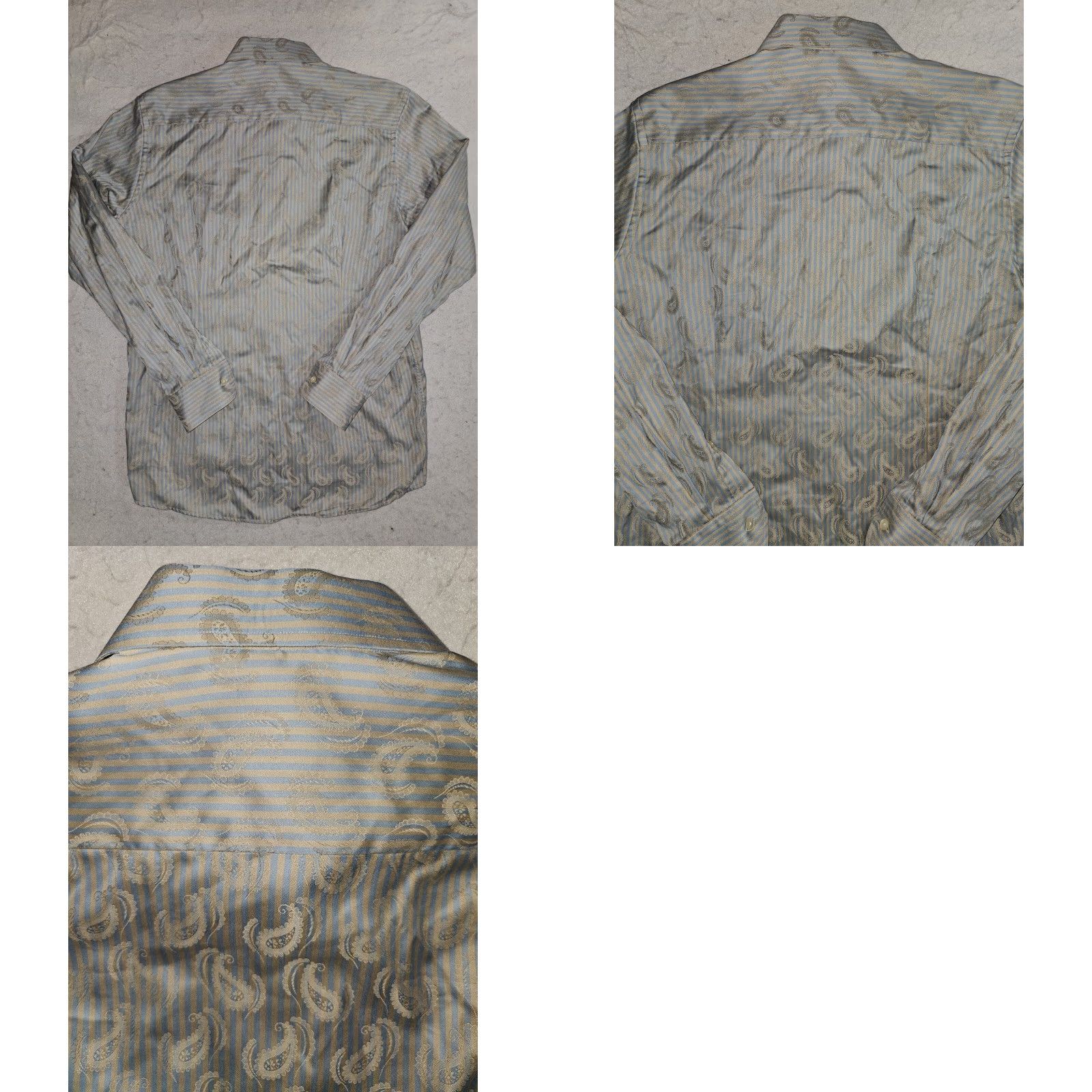 Eton ETON Contemporary Fit Paisley Design Button-Up Dress Shirt Mens 16/41 Sweden Paisley Blue 100% Cotton Mens Dress Shirt Modern Classic Size 42R - 8 Thumbnail