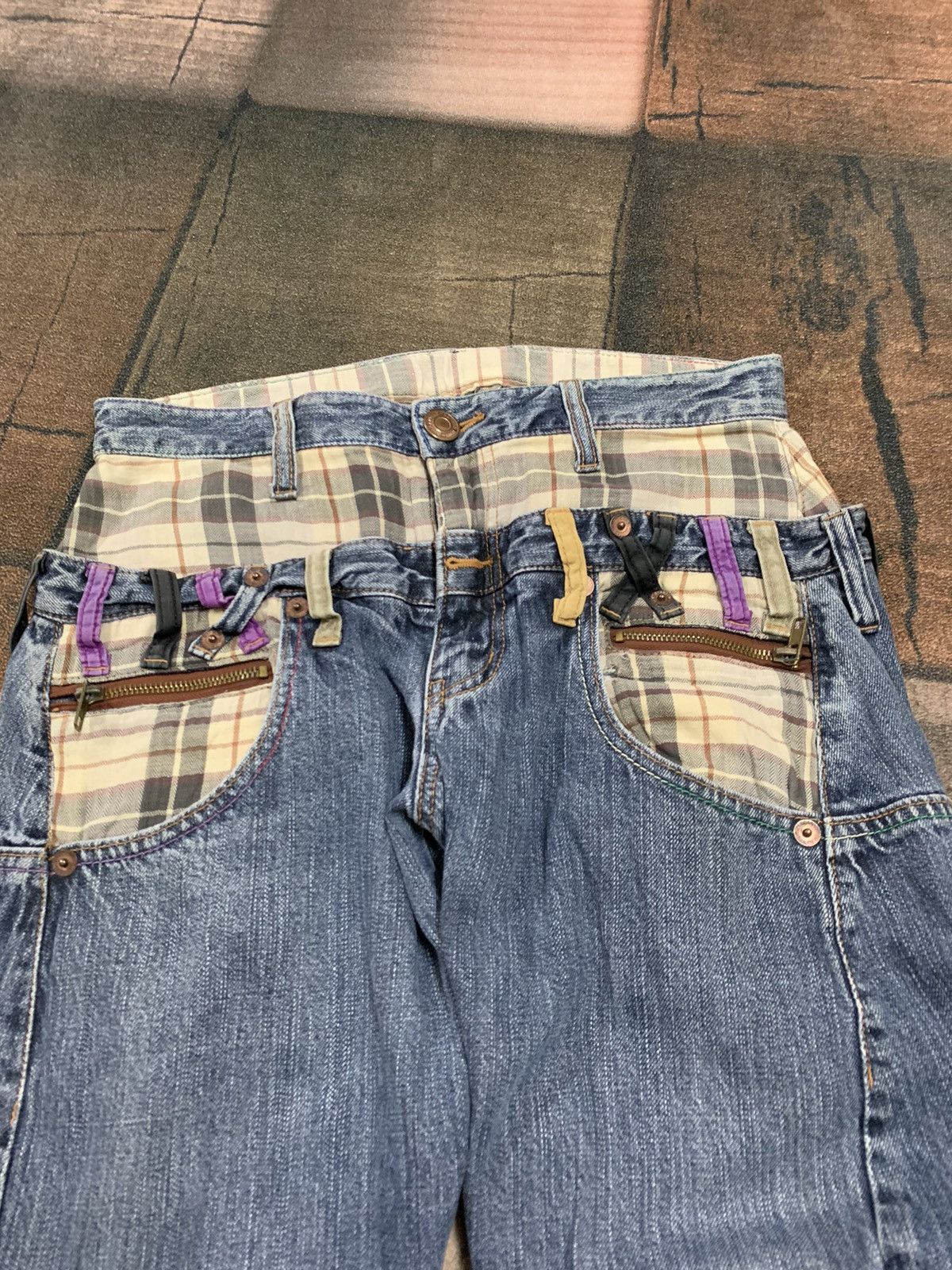Japanese Brand PUNK DOUBLE WAIST MULTIPOCKET JEANS GOTH OPIUM BONDAGE Size US 29 - 3 Thumbnail