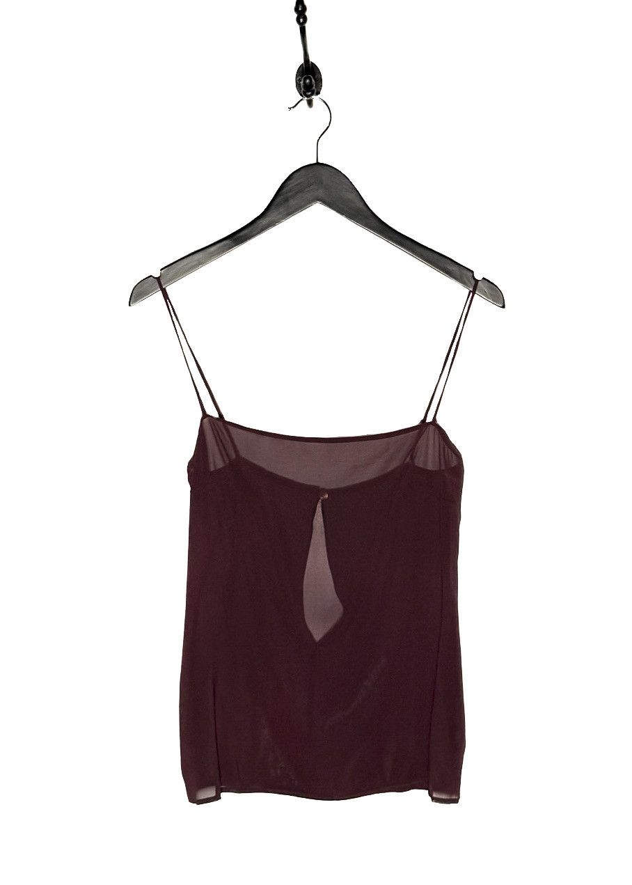Gucci Gucci 2012 Runway Burgundy Sheer Floral Dress Size XS / US 0-2 / IT 36-38 - 9 Thumbnail