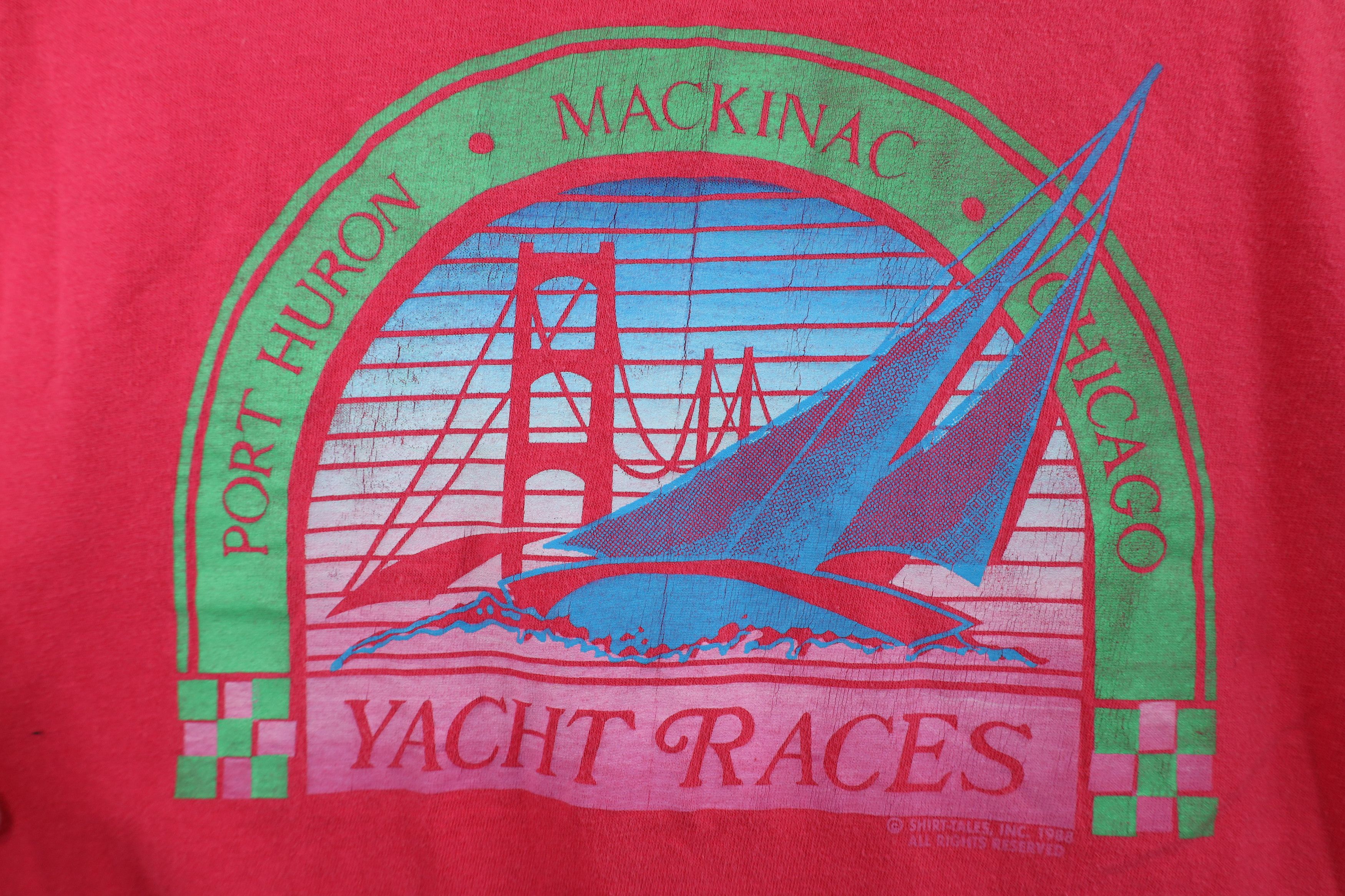 Vintage Vintage 80s Streetwear Mackinac Chicago Yacht Races T-Shirt Size L / US 10 / IT 46 - 5 Thumbnail