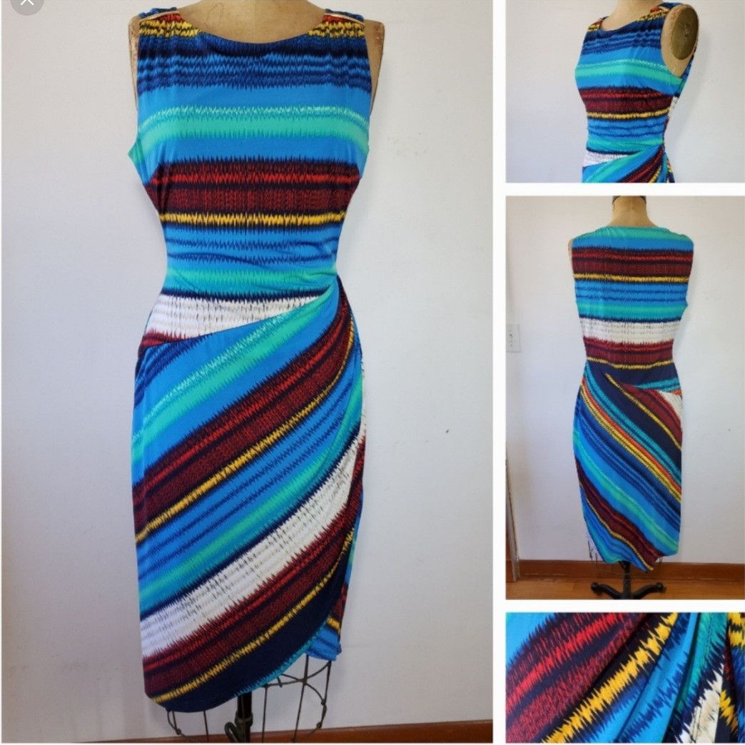 Other Rafaella L/XL Dress Tank Rainbow Tulip Wrap Skirt Midi Body Size L / US 10 / IT 46 - 11 Thumbnail