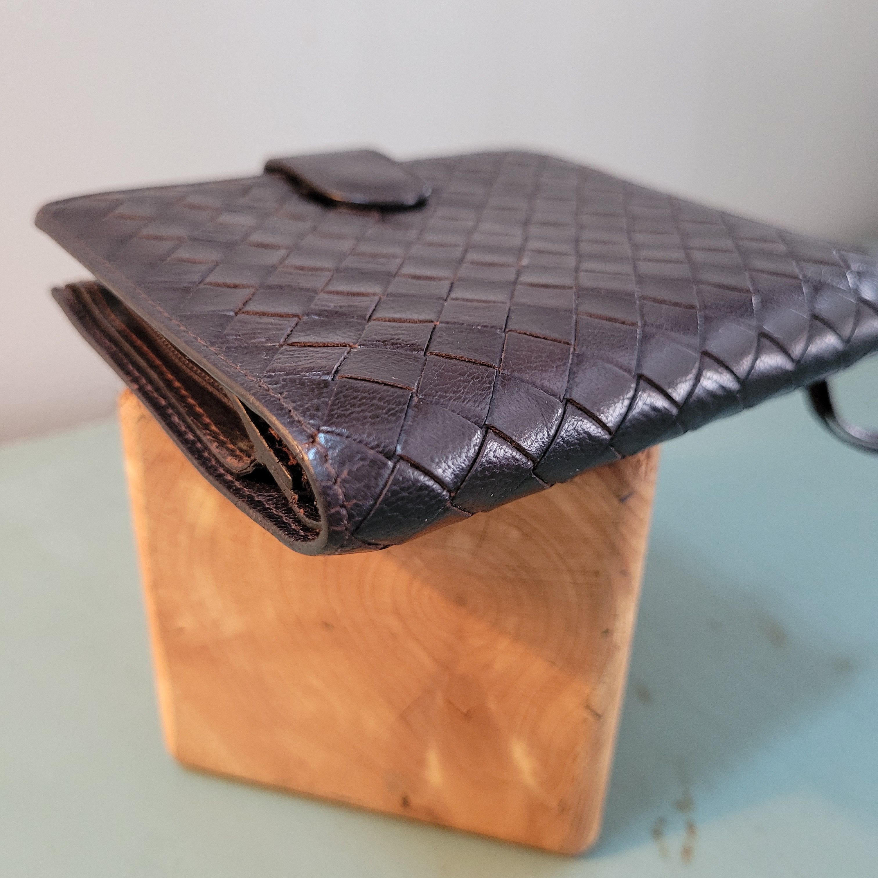 Bottega Veneta Bottega Veneta Intrecciato Weave Compact Snap Leather Wallet Size ONE SIZE - 5 Thumbnail