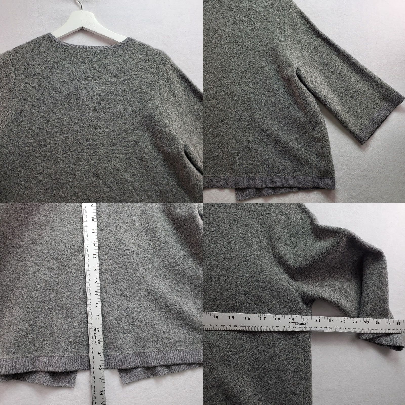 Vintage Chico's Cardigan Sweater Womens Medium Gray Acrylic Stretch Knit Hardware-Detail Size M / US 6-8 / IT 42-44 - 8 Thumbnail