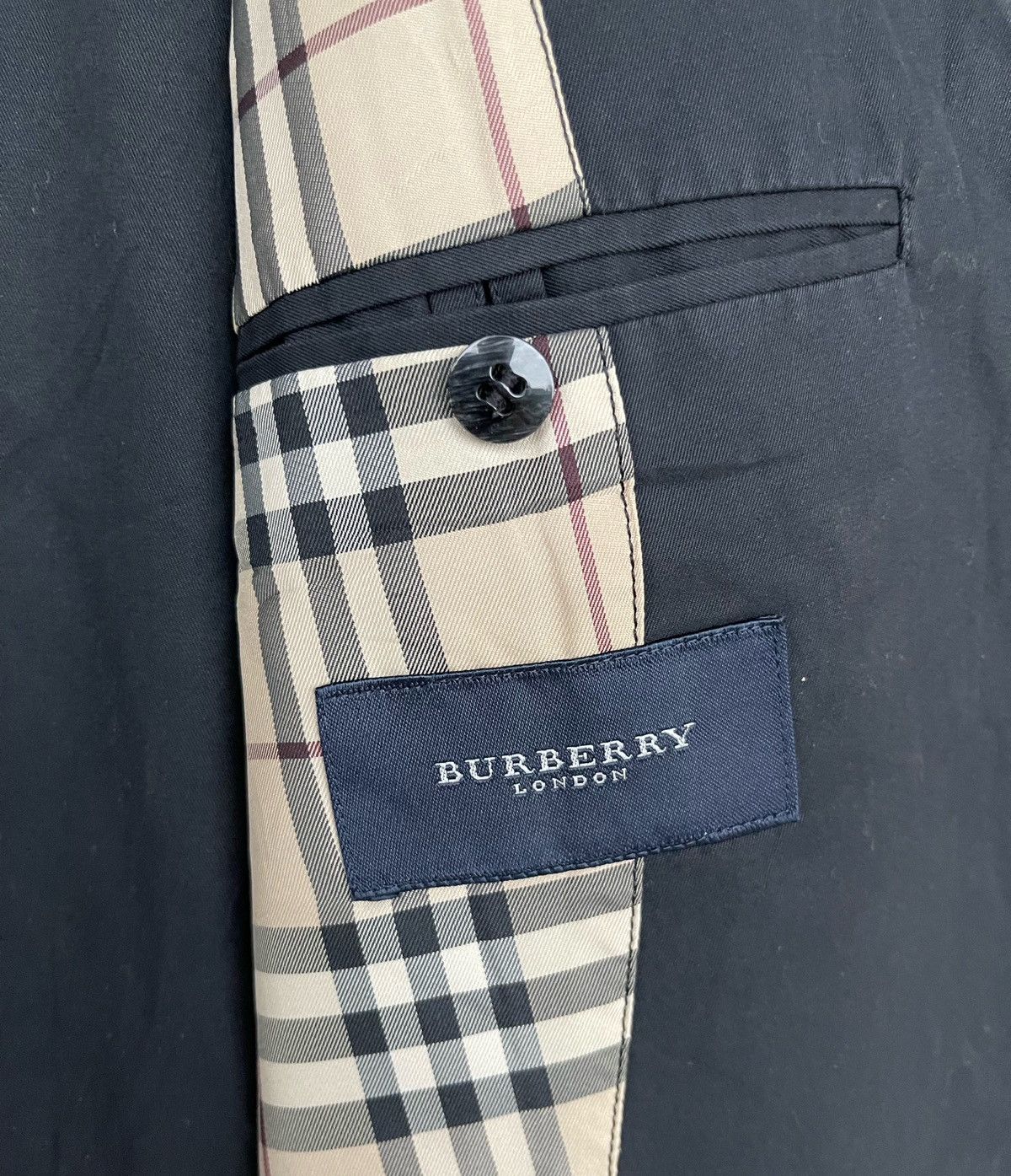 Burberry × Japanese Brand × Vintage Vintage Burberry London Button Up Black Jacket Size US M / EU 48-50 / 2 - 10 Thumbnail