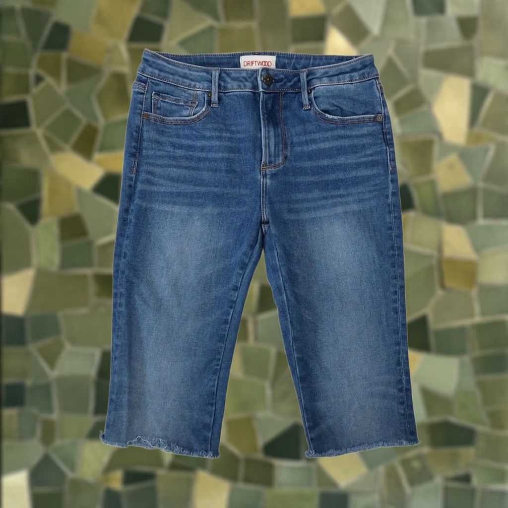 Vintage Driftwood Bermuda Shorts Blue Denim Capri Jean Cropped 27 Womens Size 27" / US 4 / IT 40 - 1 Thumbnail