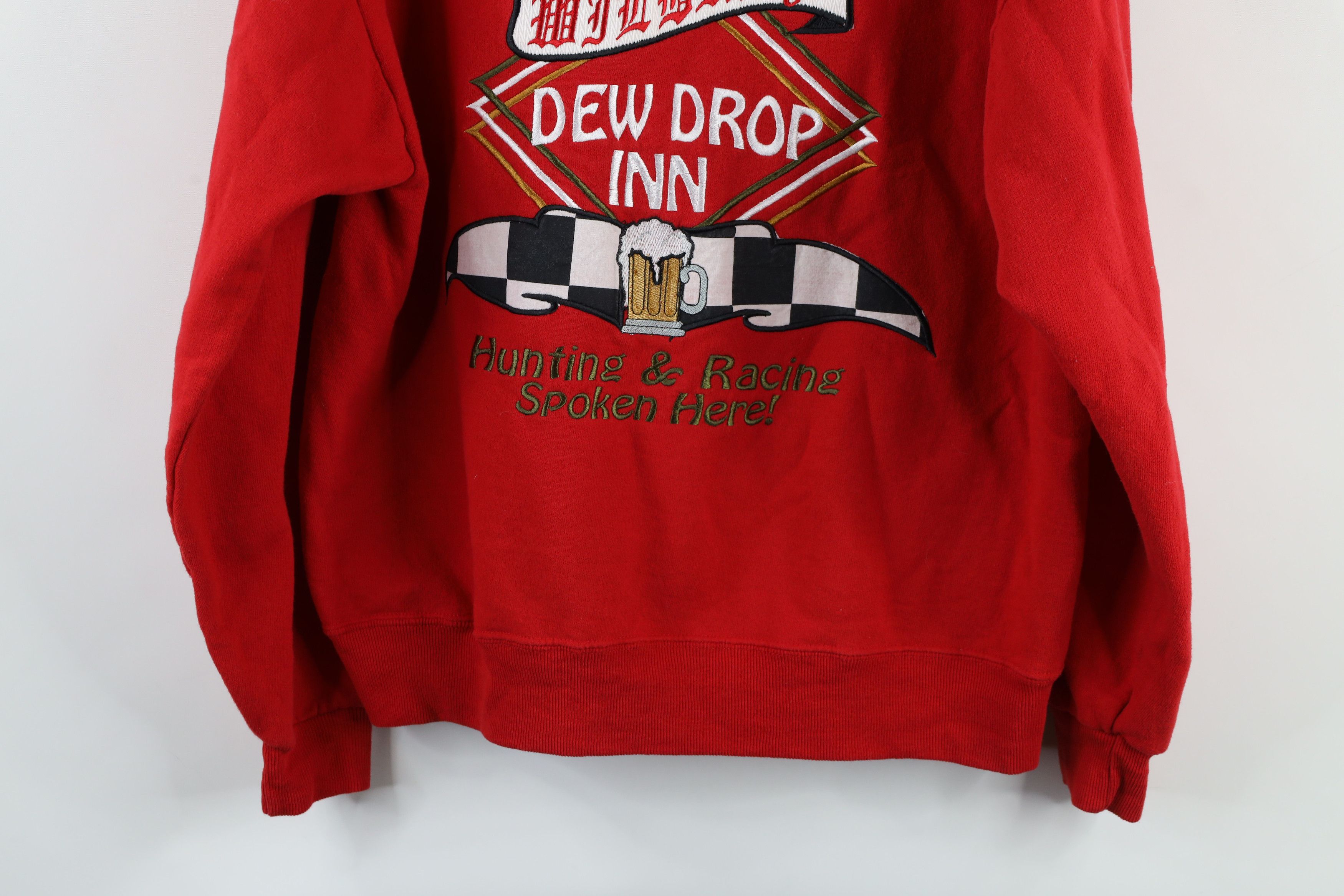 Vintage Vintage Y2K 2003 Dew Drop Inn Hunting Racing Hoodie Red Size US L / EU 52-54 / 3 - 11 Thumbnail