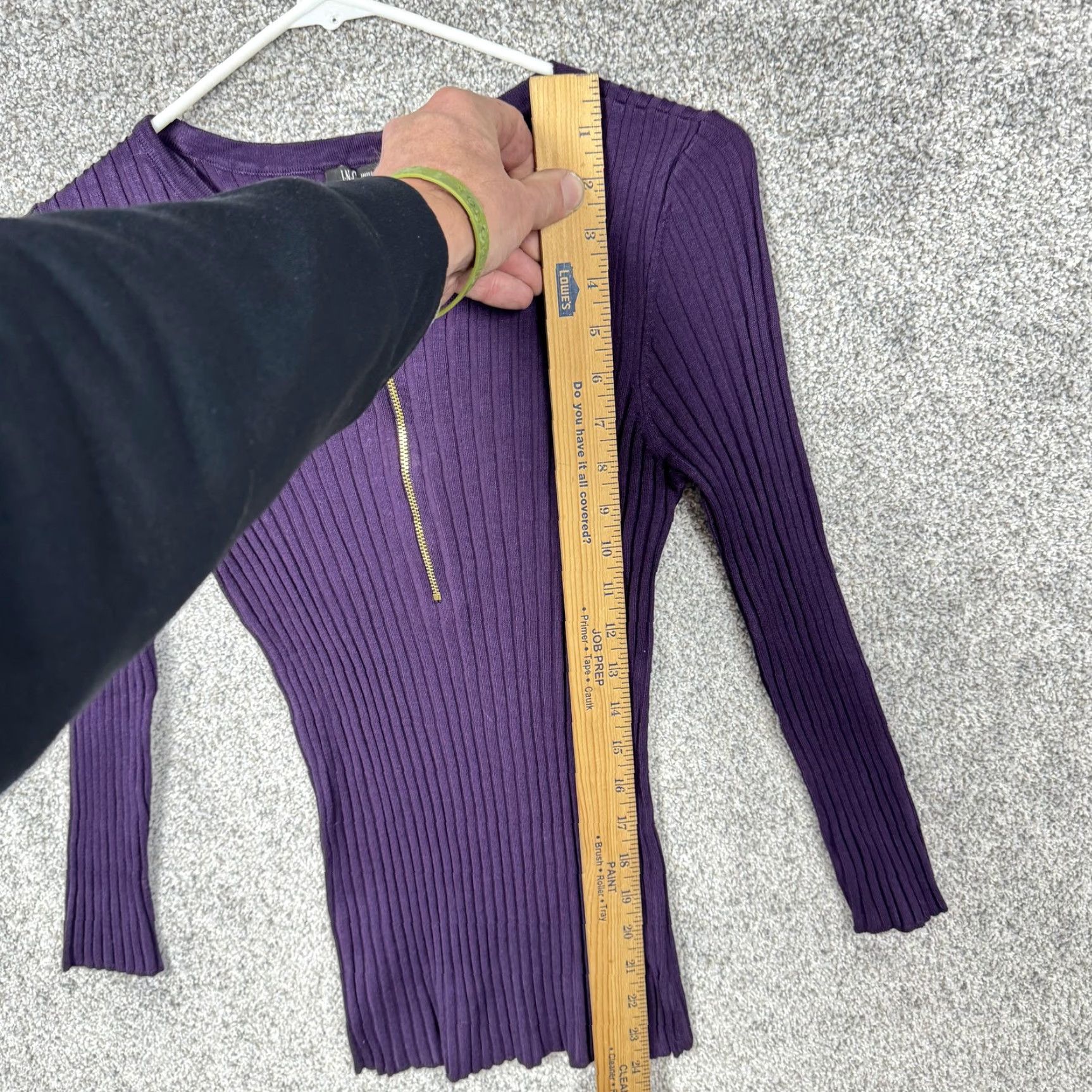 Vintage INC International Concepts Shirt Womens PL Petite Dark Purple Half Zip Henley Sweater Crew Neck Zipper 1/2 Zip Knit Womens Petite Size L / US 10 / IT 46 - 7 Thumbnail