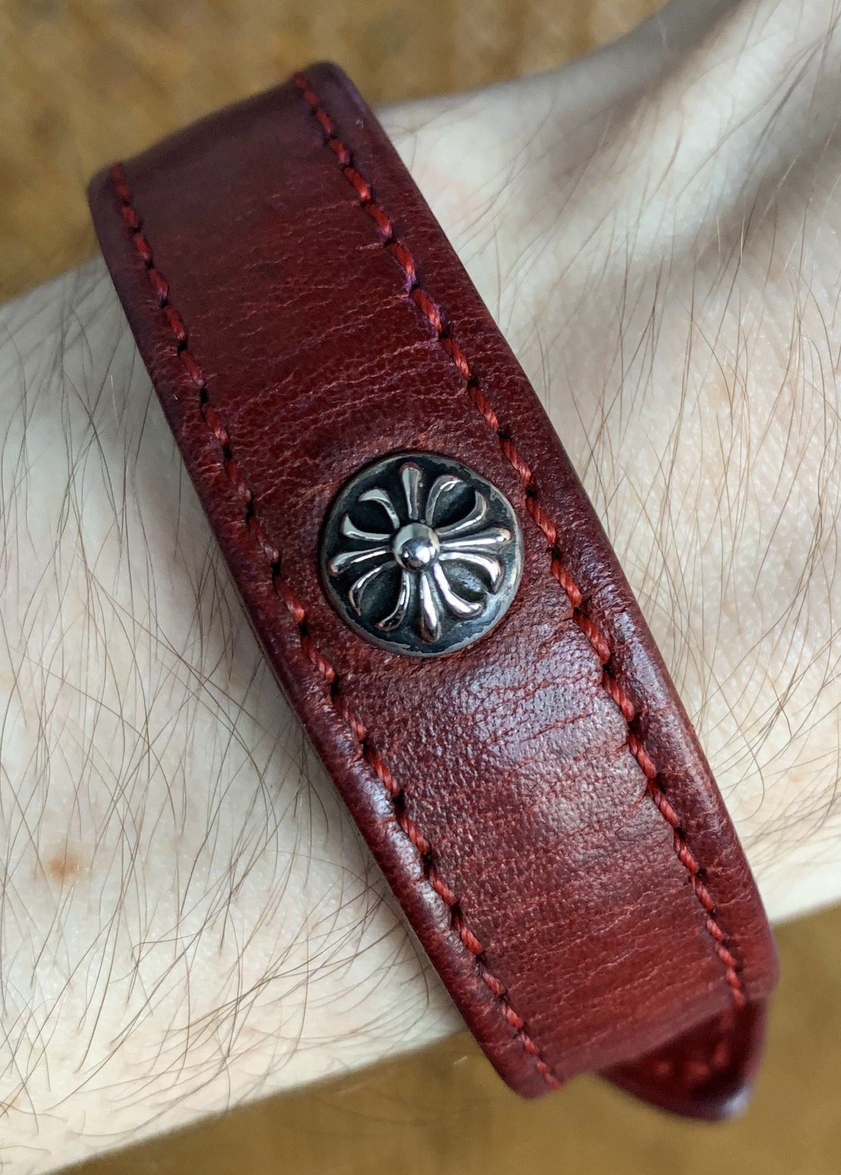 Chrome Hearts Chrome Hearts 15th Anniversary Leather Silver Bracelet Size ONE SIZE - 11 Thumbnail
