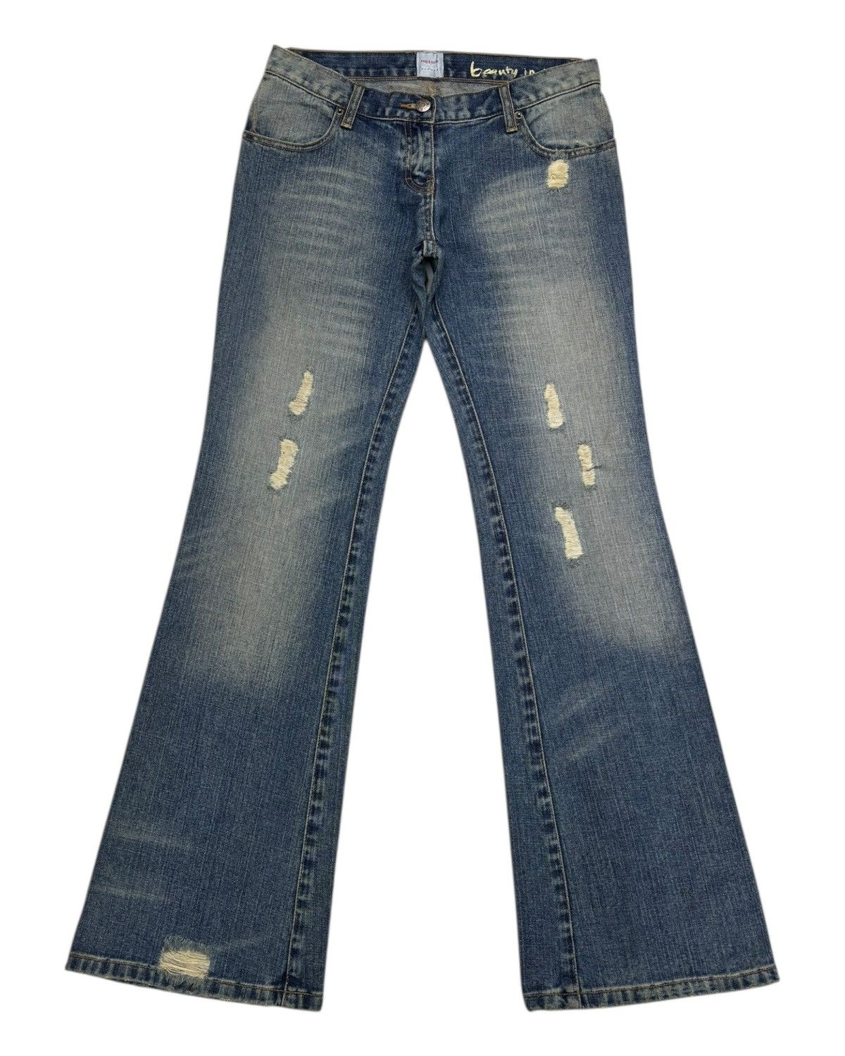 If Six Was Nine × Japanese Brand Flare Jeans Sass & Bide Sydney Distressed Flare Denim Jeans Size 30" / US 8 / IT 44 - 8 Thumbnail