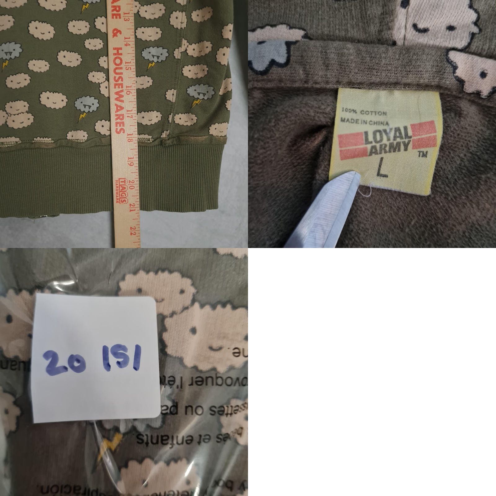 Vintage VINTAGE Loyal Army Hoodie Juniors Large Green Cloud Kawaii Sweatshirt Size L / US 10 / IT 46 - 11 Thumbnail
