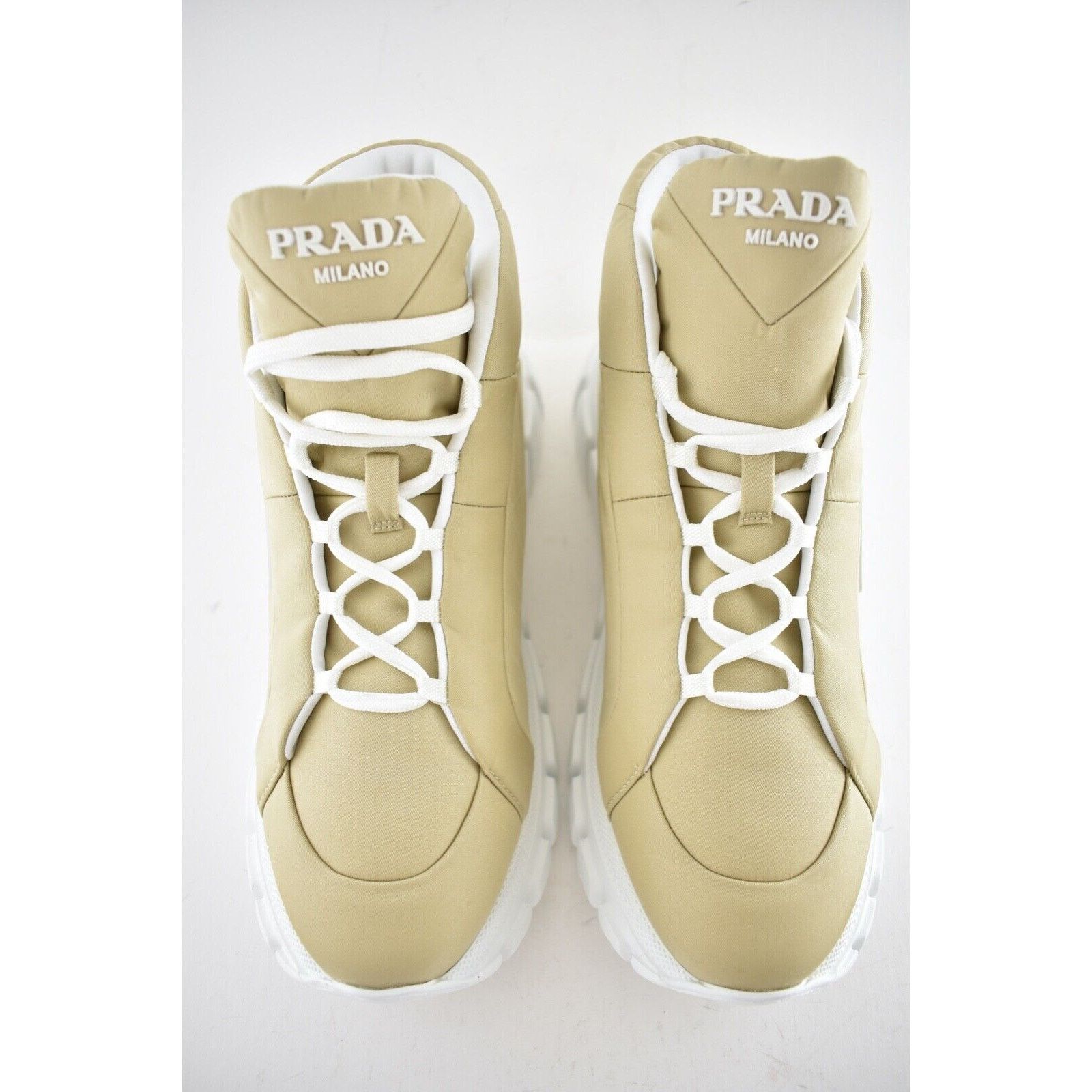 Prada Rush Piuma Nylon Platform Flat High Top Trainer Sneaker 38.5 Size US 8.5 / IT 38.5 - 7 Thumbnail