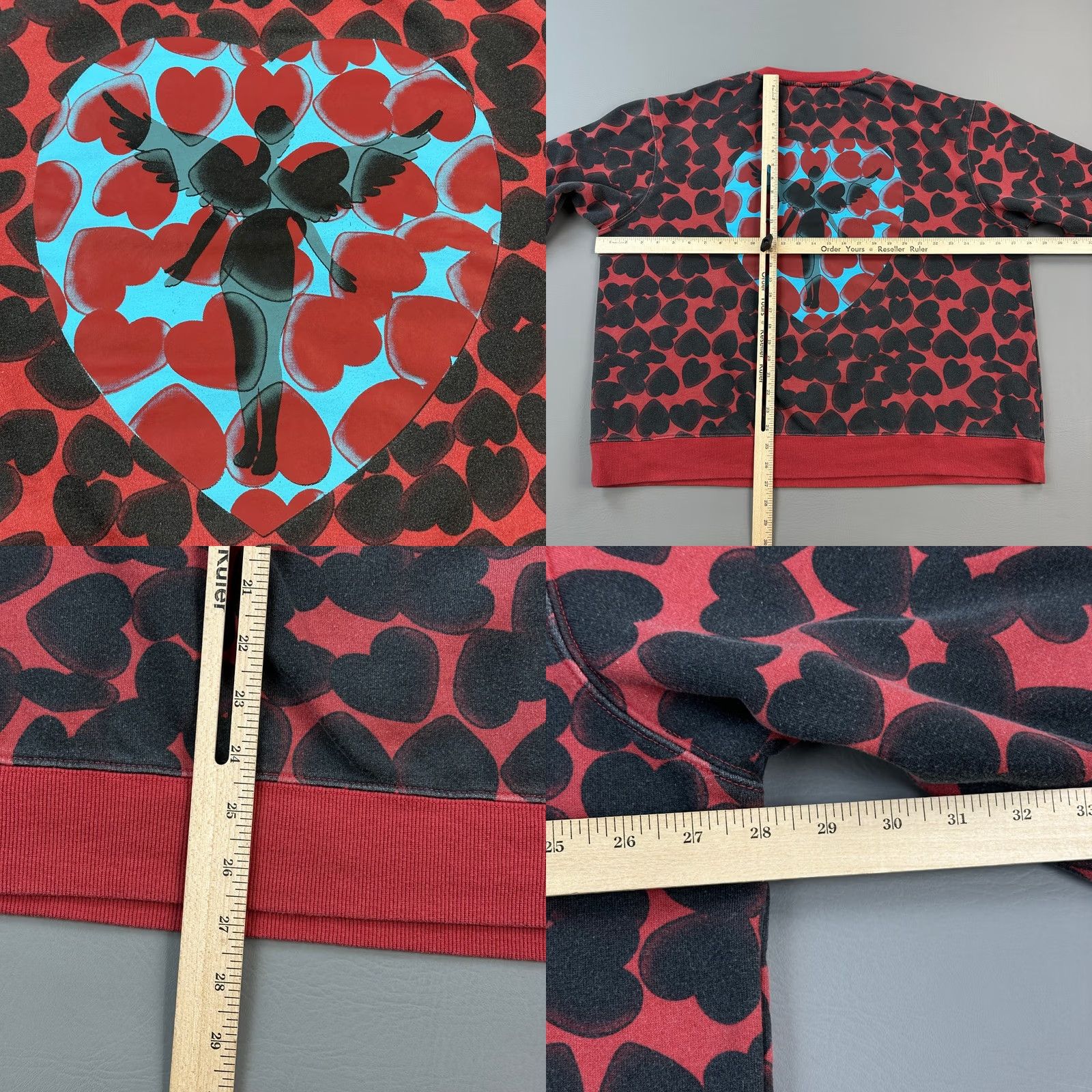 Gloverall Nirvana Sweatshirt Women's XL Heart Shaped Box Oversized All Over Print Pullover Size XL / US 12-14 / IT 48-50 - 8 Thumbnail
