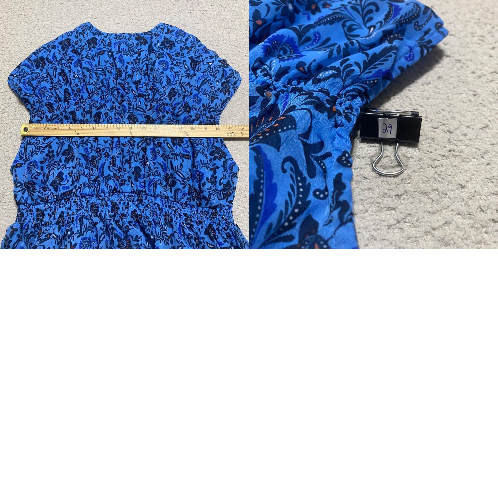 Old Navy Old Navy XL Shirt Womens Blue Floral V-Neck Dolman Lined Size XL / US 12-14 / IT 48-50 - 8 Thumbnail