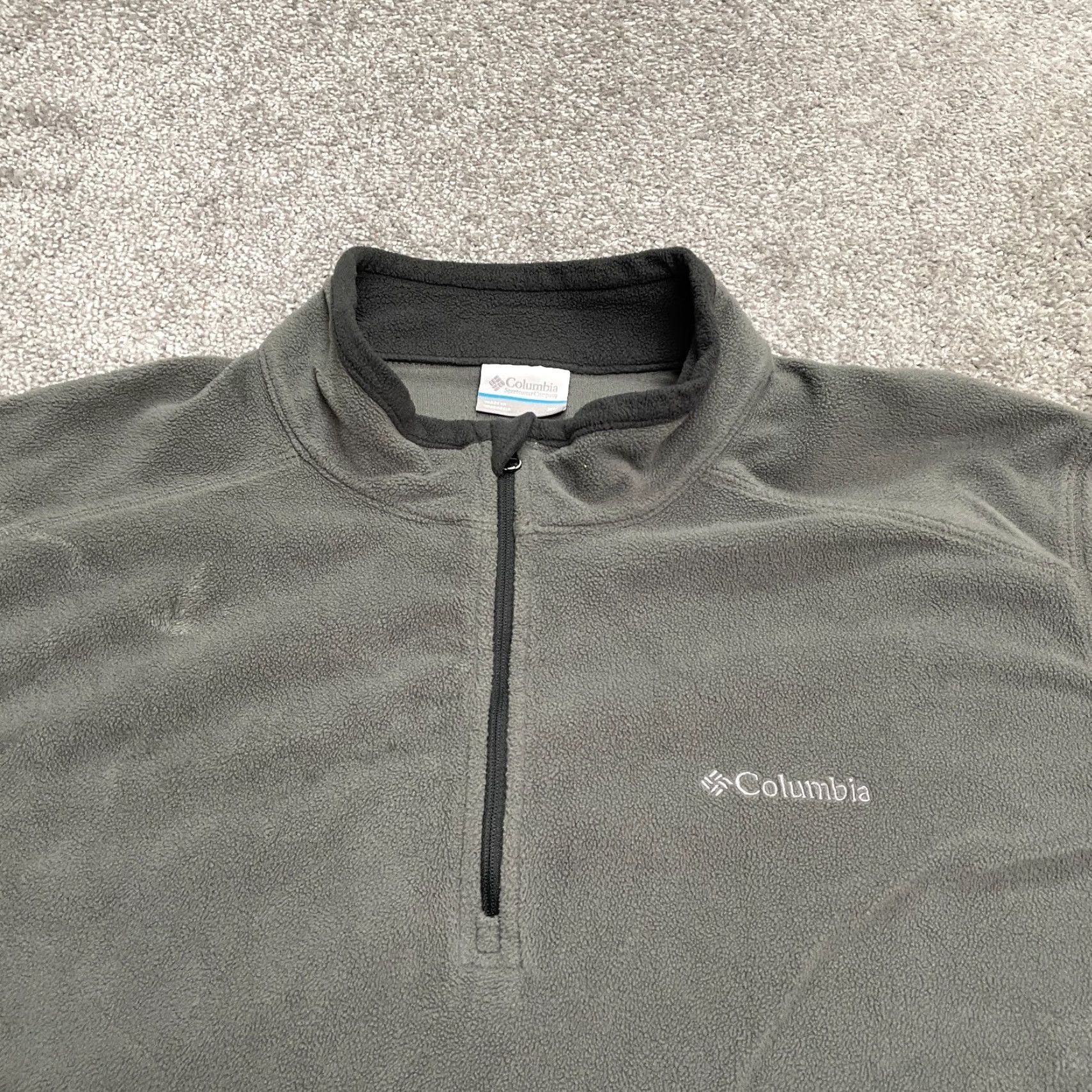 Vintage Columbia Klamath Range Fleece Jacket Mens XL Black Gray 1/4 Zip Lightweight Hiking Outdoor Life Style Shirt? Size US XL / EU 56 / 4 - 3 Thumbnail