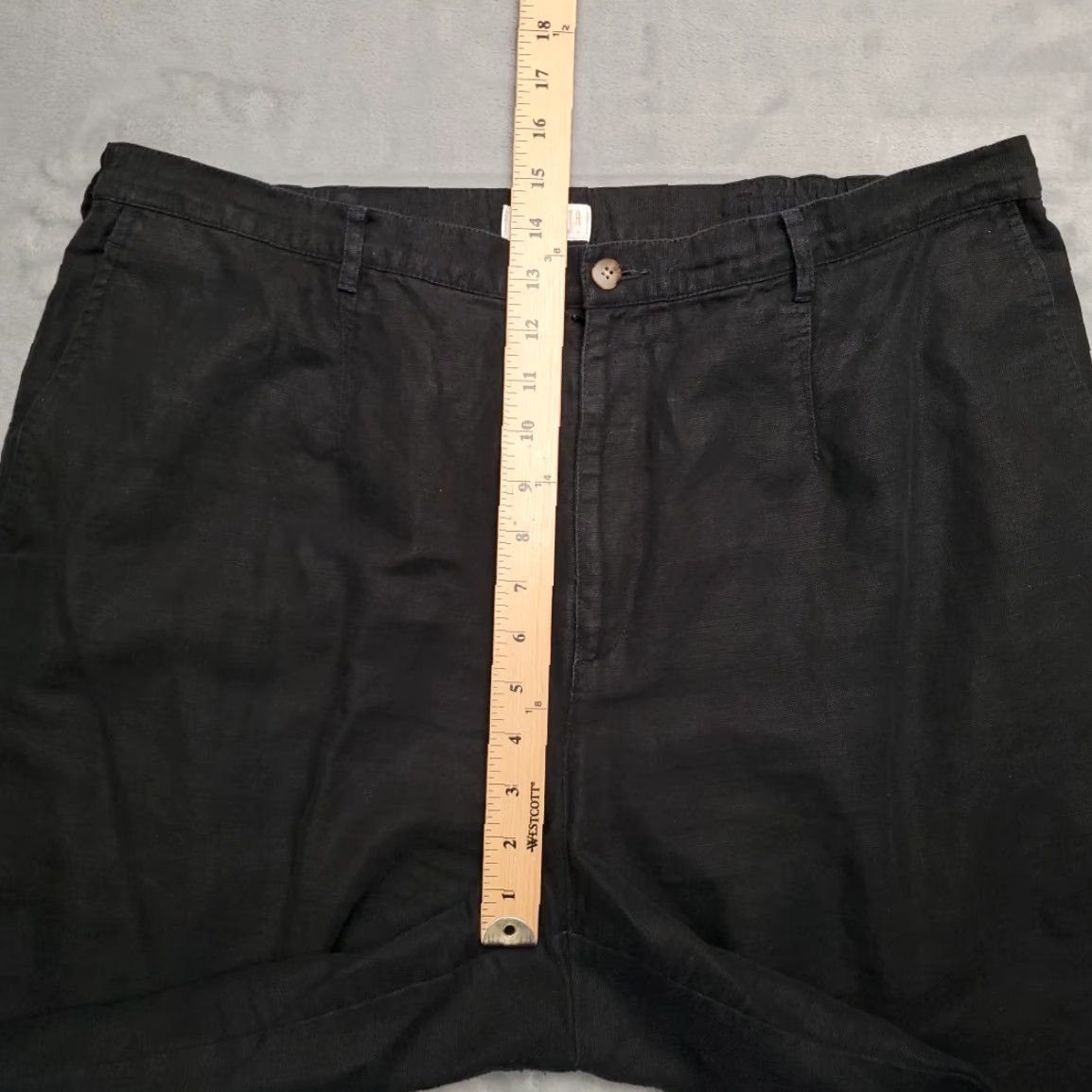 Vintage Elisabeth Pants Womens Black Linen Blend Chino Comfort Everyday Casual 20W Size 42" / US 20 - 7 Thumbnail
