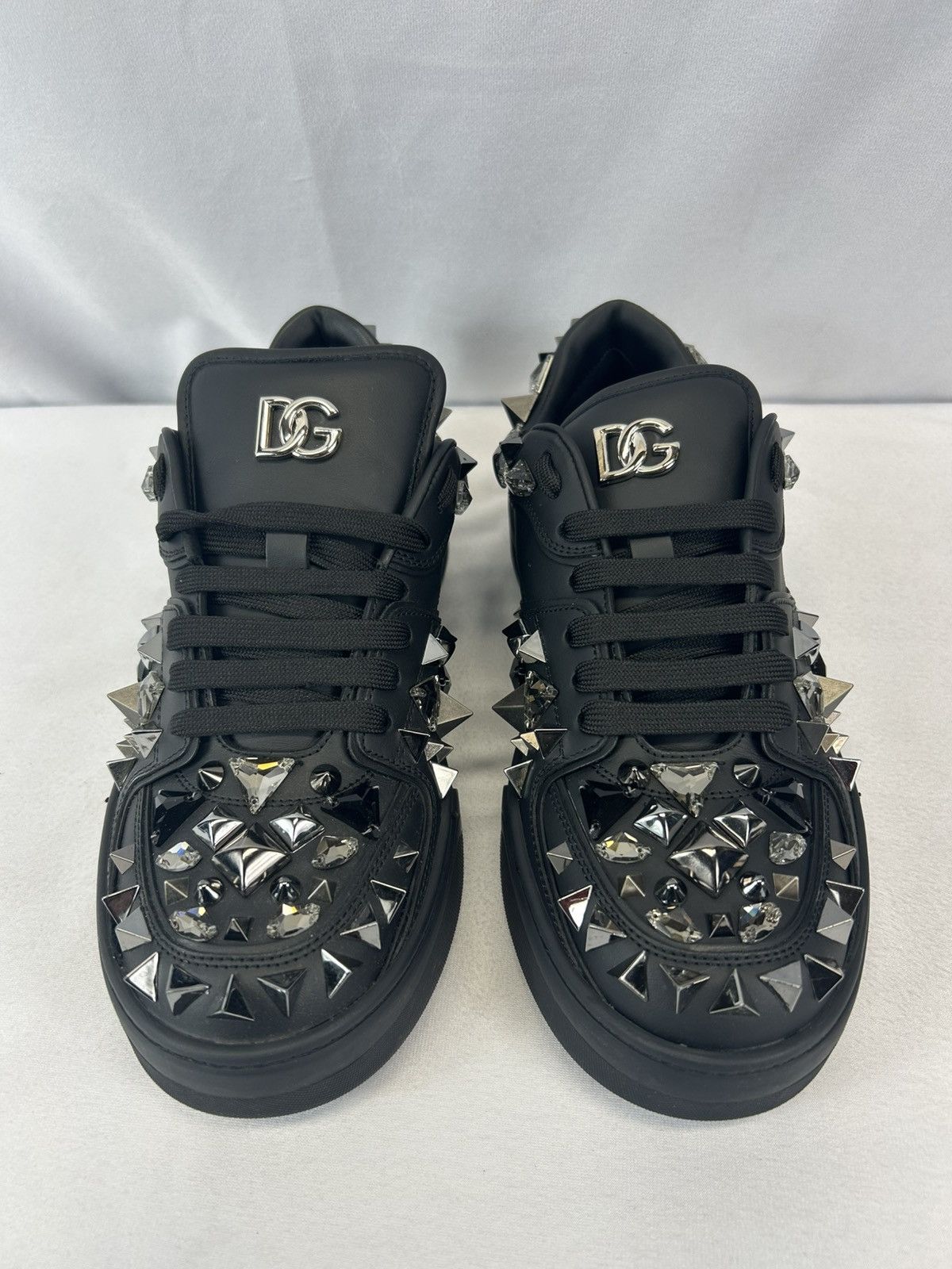 Dolce & Gabbana DOLCE&GABBANA New Roma Calfskin Nappa Sneakers w/ Studs Size US 8 / EU 41 - 4 Thumbnail