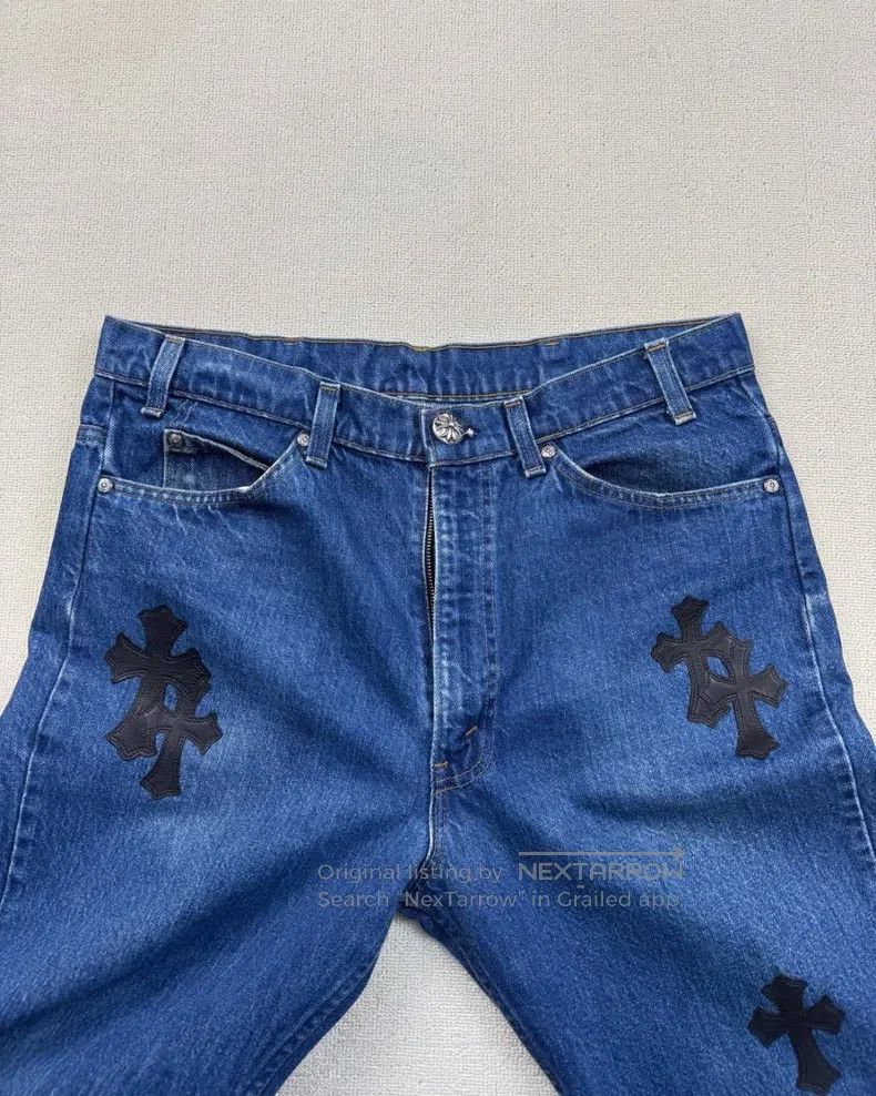Chrome Hearts CHROME HEARTS 34 Vintage Levis 517 cross leather dark blue Size US 34 / EU 50 - 3 Thumbnail