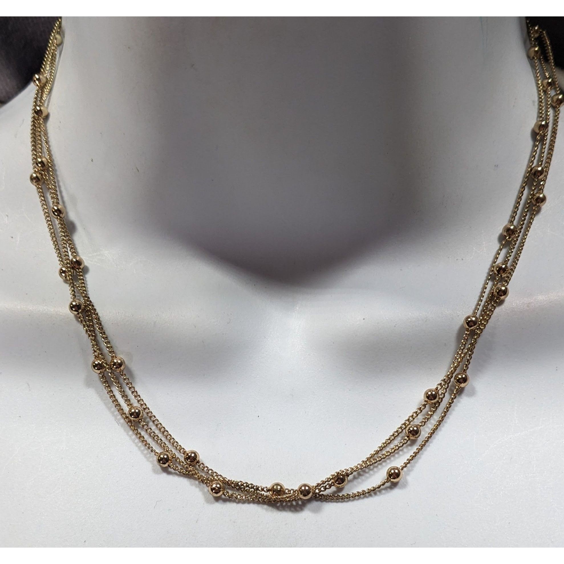 Liz Claiborne Elegant Liz Claiborne Layered Ball Studded Gold Tone Chain N Size ONE SIZE - 2 Thumbnail