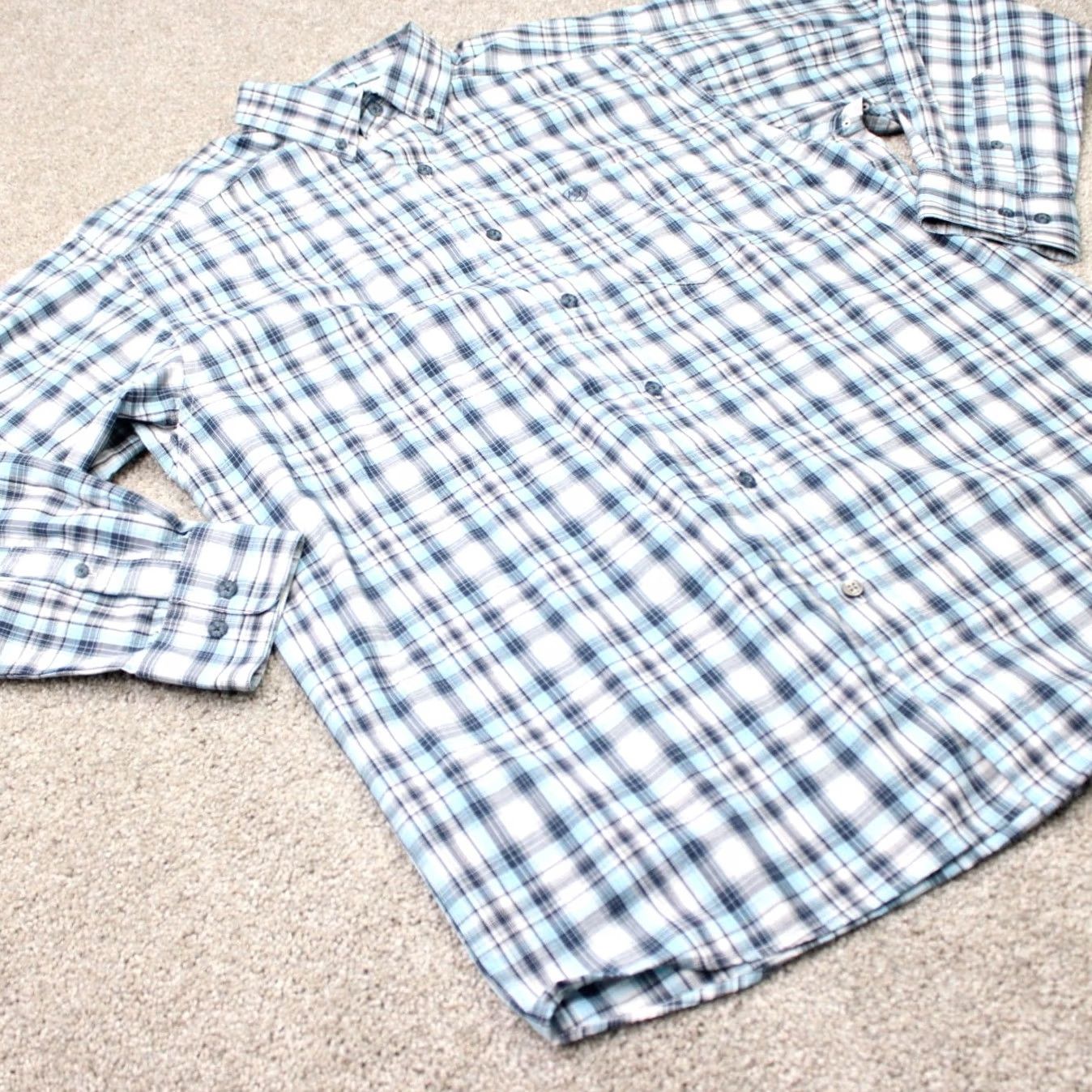 Ariat Ariat Pro Series Norbert Button-Up Blue Plaid Shirt Mens Medium Classic Fit Long Sleeve Size US M / EU 48-50 / 2 - 6 Thumbnail