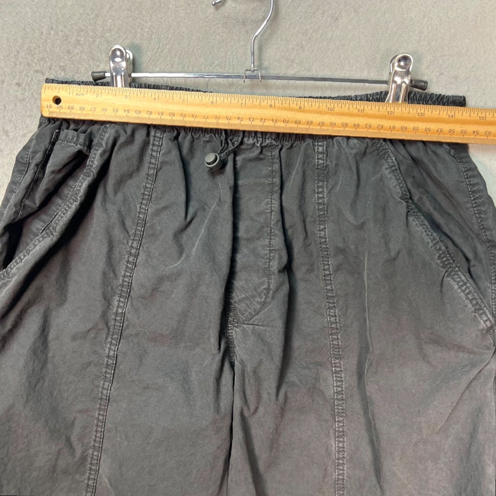 Zara Zara Black Cotton Elastic Waist Wide-Leg Pants Womens Size S Small Regular Inseam 30in Ankle Stretch Size 28" / US 6 / IT 42 - 5 Thumbnail