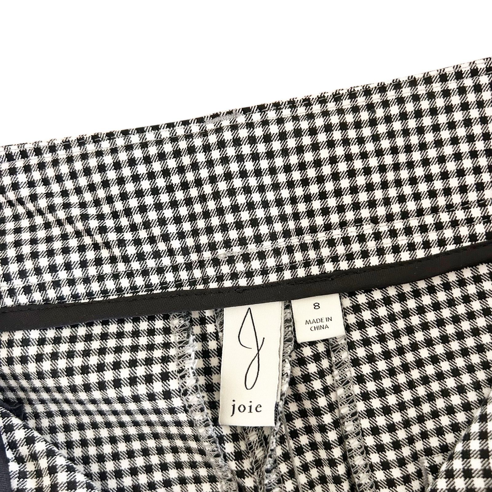 Joie Joie Black White Gingham Belted Pants Sz 8 Size 30" / US 8 / IT 44 - 3 Thumbnail