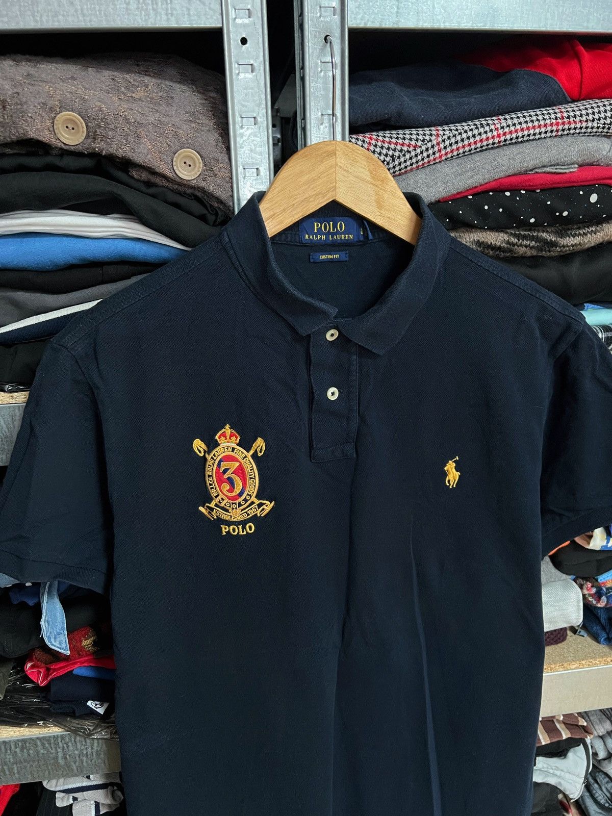 Polo Ralph Lauren Polo Ralph Lauren Men's Custom Fit Polo Shirt Logo Motif #3 Size US L / EU 52-54 / 3 - 2 Thumbnail