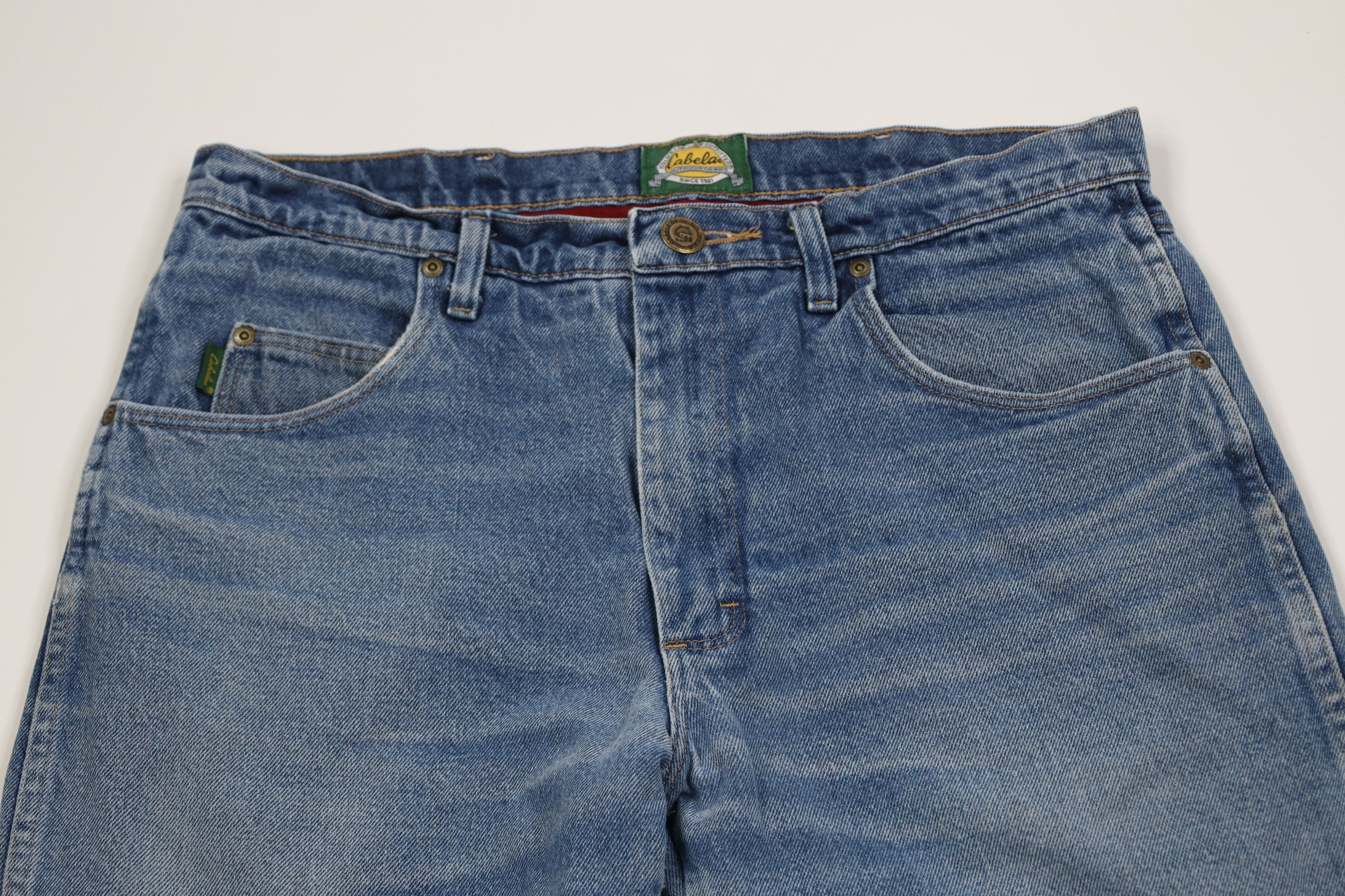 Cabelas Vintage 90s Cabelas Heavyweight Fleece Lined Denim Jeans Size US 34 / EU 50 - 3 Thumbnail